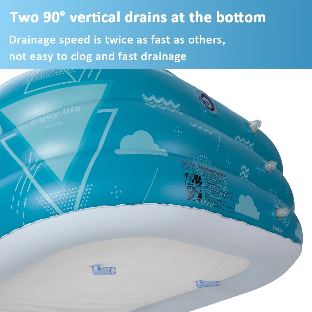 Hyindoor Inflatable Swimming Pool with Pump 9.85×5.74×2.23ft Rectangle Kids, Adults, Family Blue - Womvr