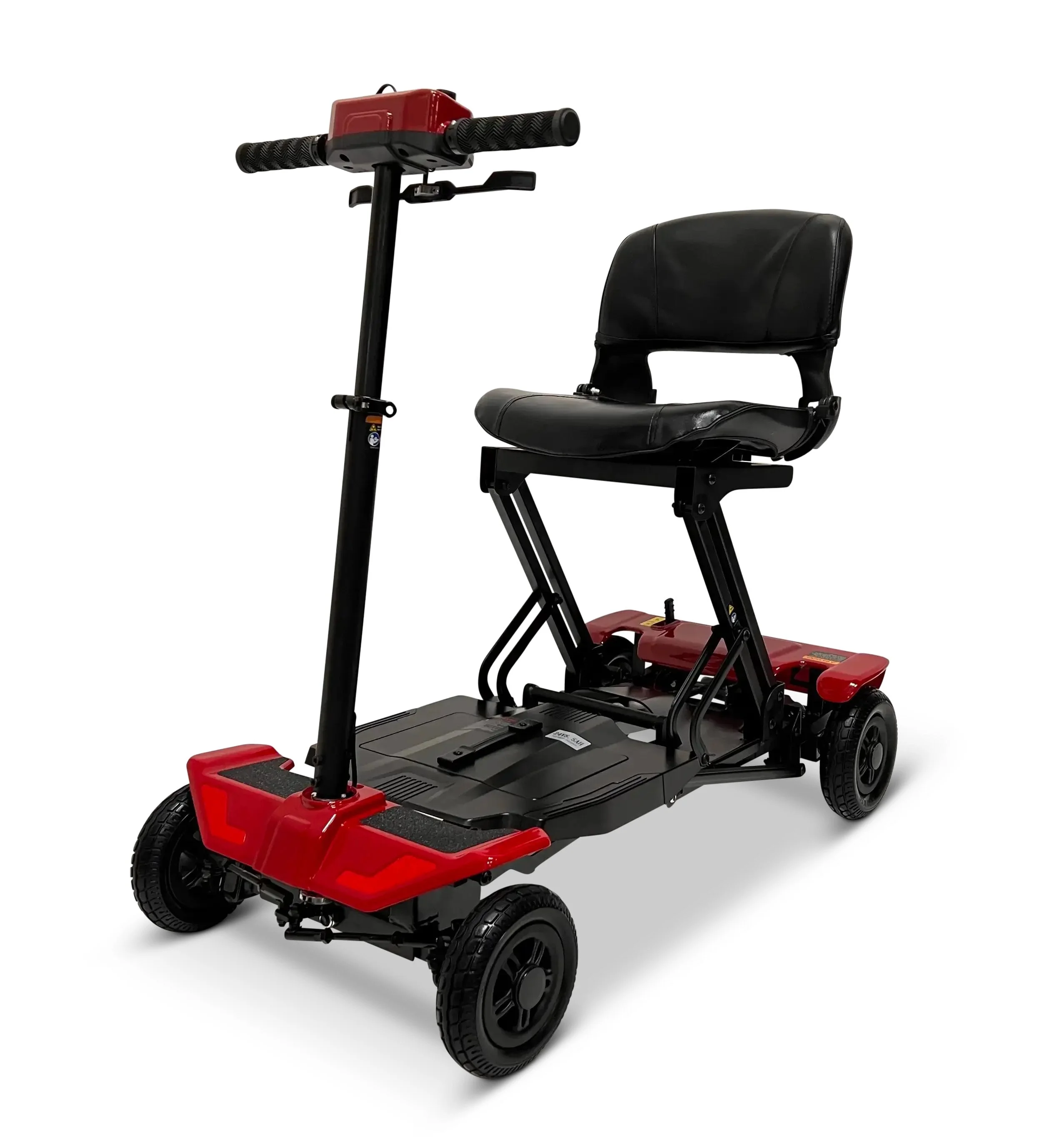 Comfygo MS-4000 4-Wheel Mobility Electric Scooter for Adults - Foldable Power Mobile Wheelchair, Compact Duty for Travel with Long Range Extended Battery (Red) - Womvr