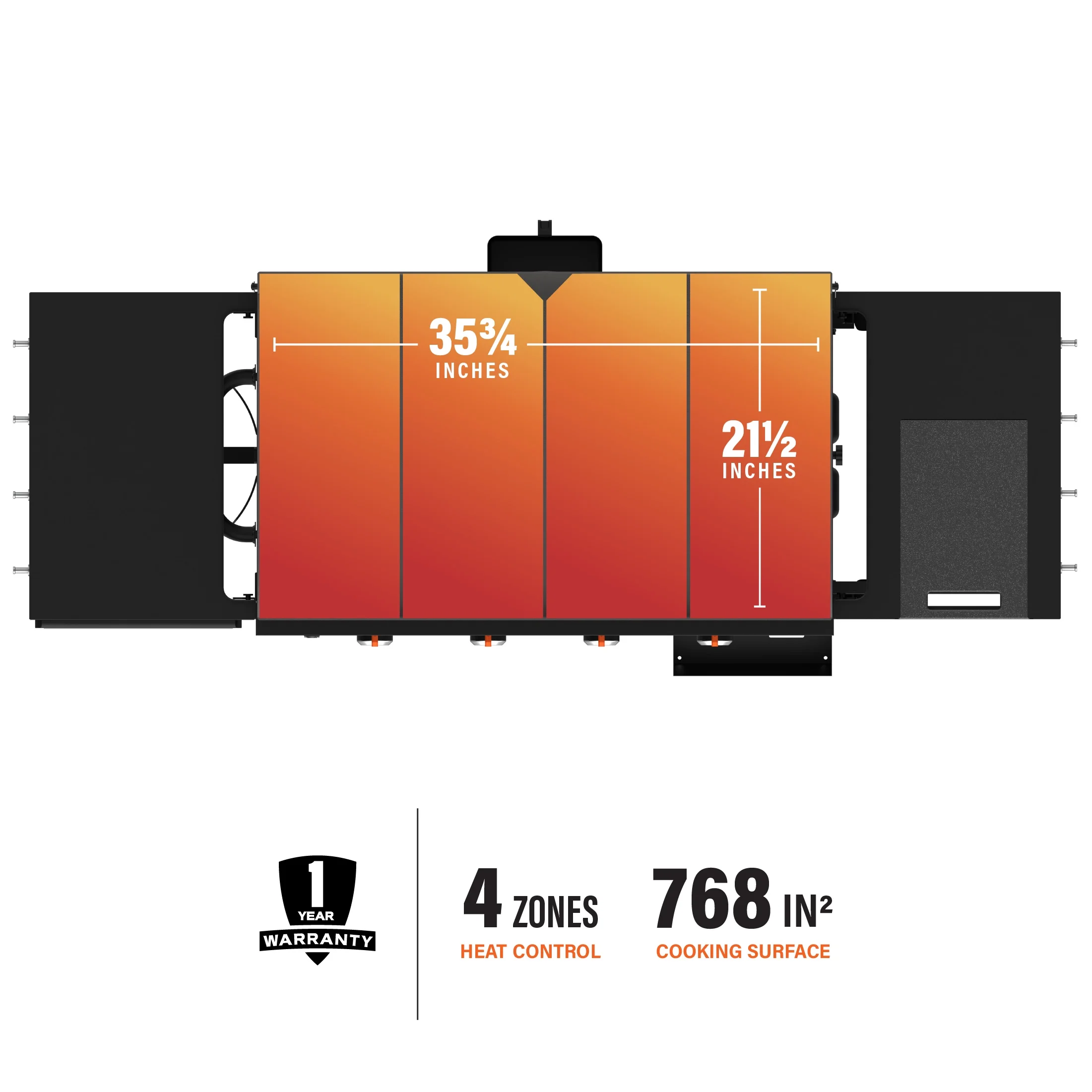 Blackstone Original 4-Burner 36” Propane Griddle with Hood and Omnivore Griddle Plate - Womvr