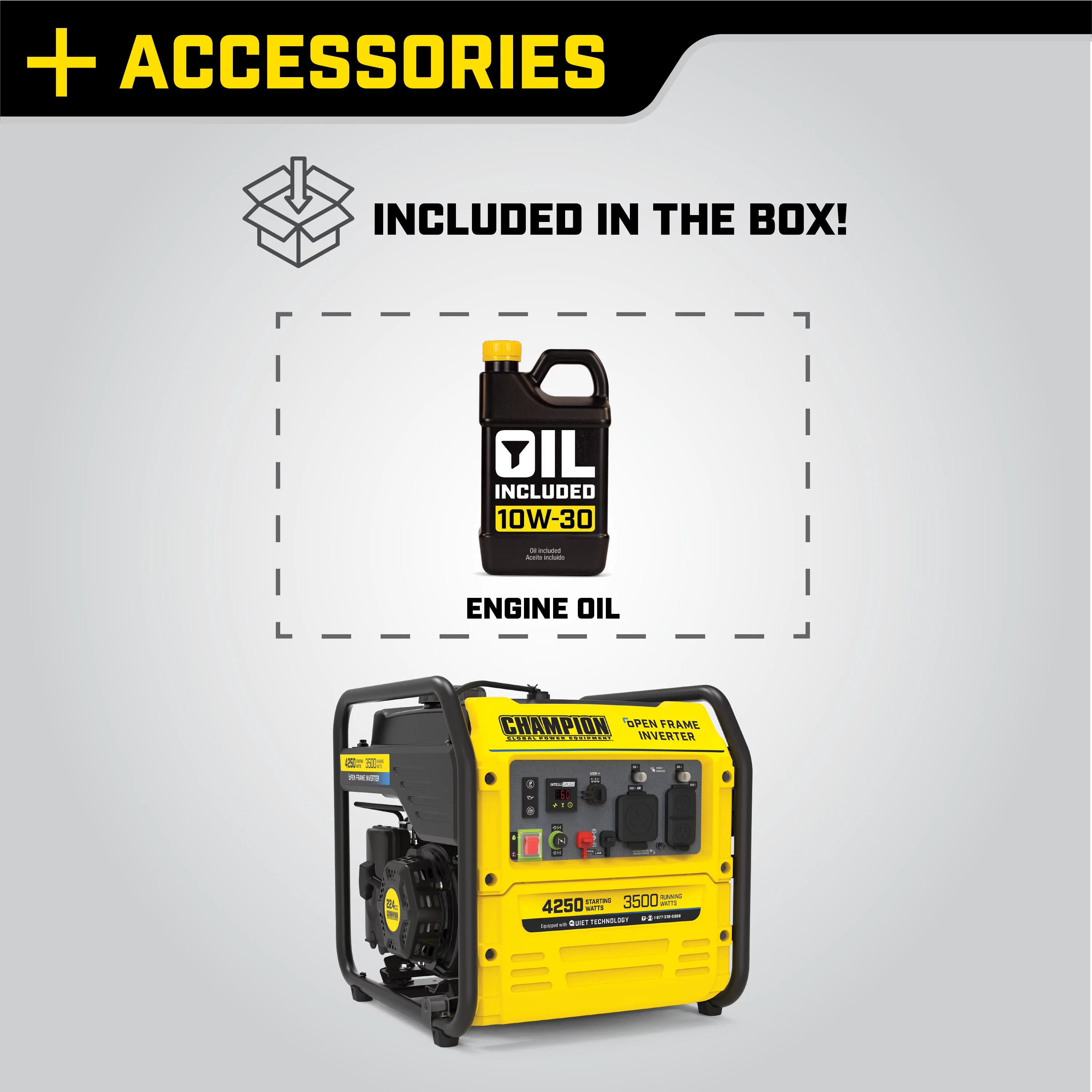 Champion Power Equipment 4250-Watt RV Ready Open Frame Gasoline Inverter Generator - Womvr