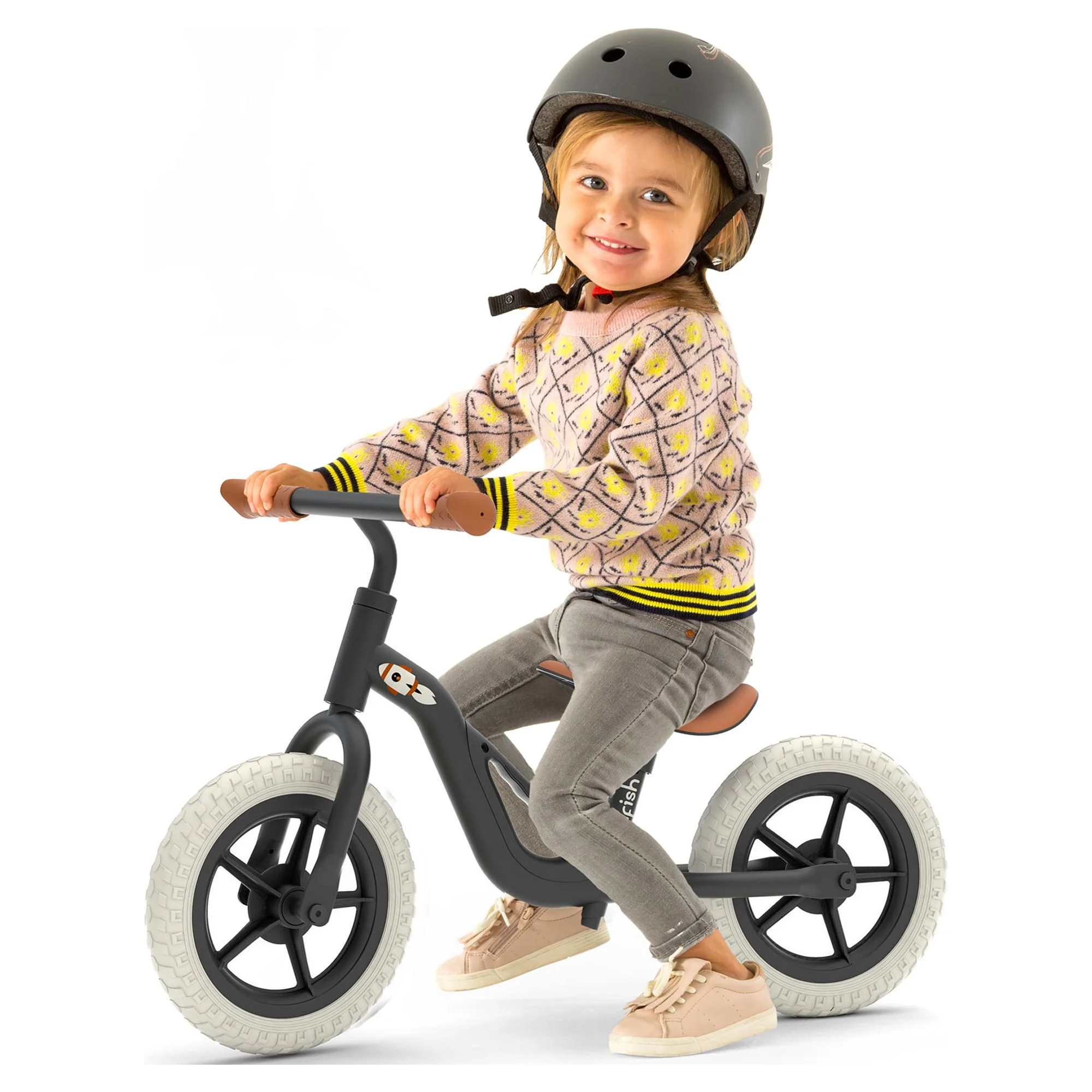 Chillafish Charlie lightweight toddler balance bike with carry handle, adjustable seat and handlebar, puncture-proof 10-inch wheels, for kids 18-48 months, Red - Womvr