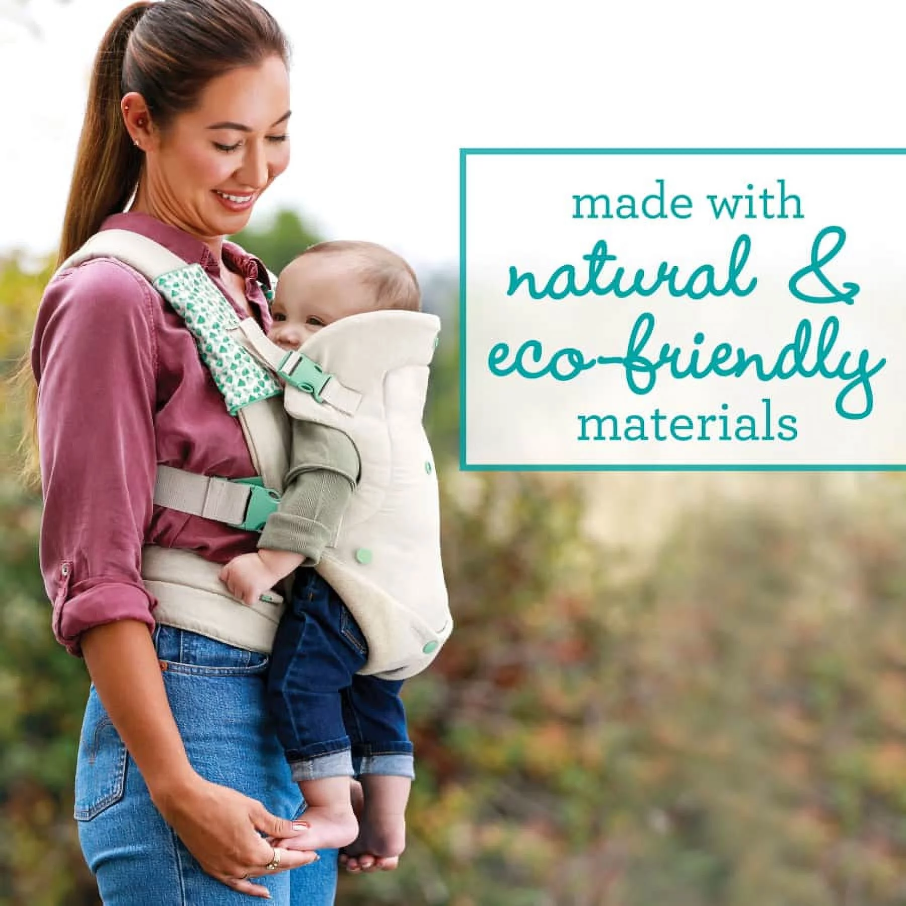 Infantino Nature & Nurture Convertible Baby Carrier, 4-Position, 8-32lbs, 0-9 Months, Sandy Tan - Womvr