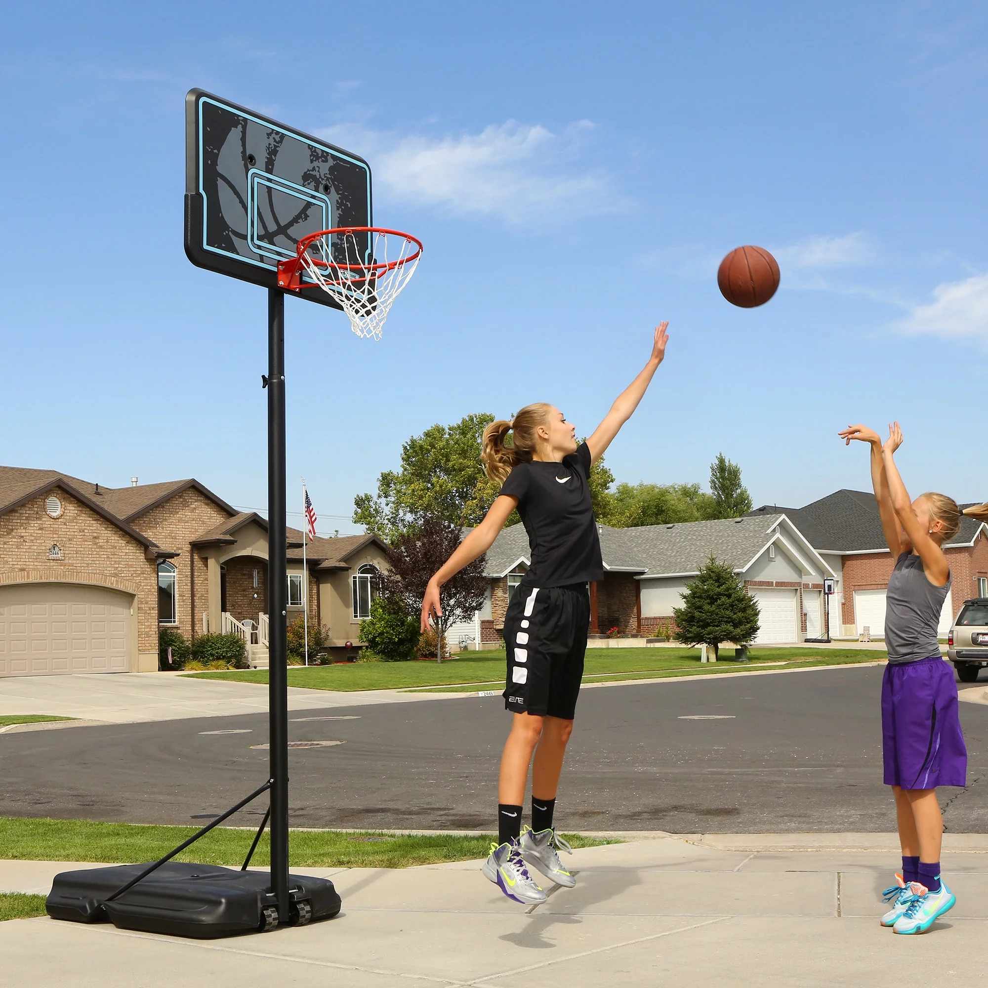 Lifetime Adjustable Portable Basketball Hoop, 44 inch HDPE Plastic Impact® (90759) - Womvr