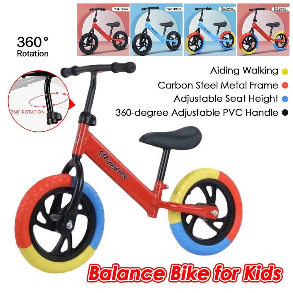 Kids Balance Bike Toddler Training Bicycle Wheels Walking For 2-6 Years Children Kid Christmas Halloween Gift - Womvr