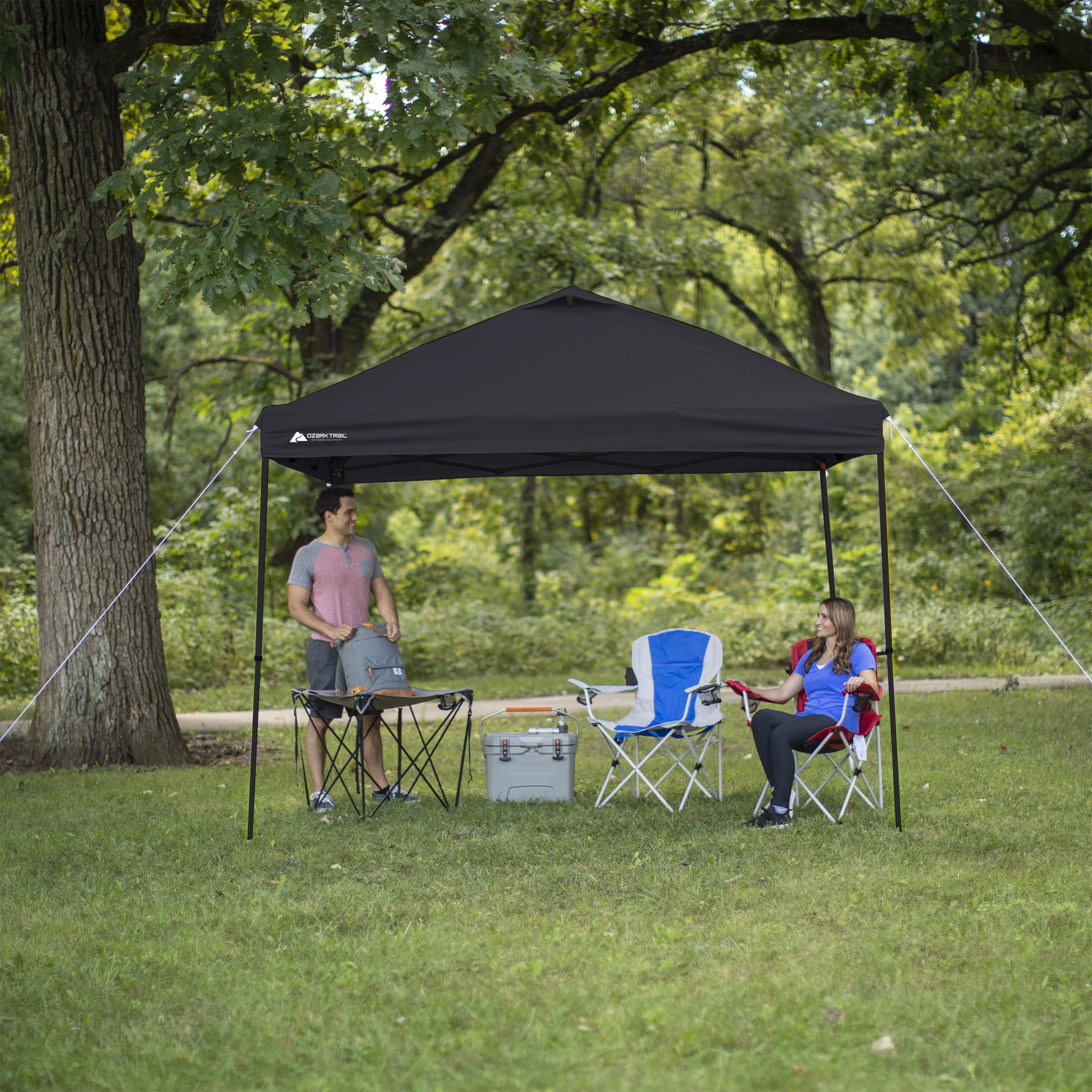 Ozark Trail Simple Push Straight Leg Instant Canopy, White, 10 ft x 10 ft - Womvr