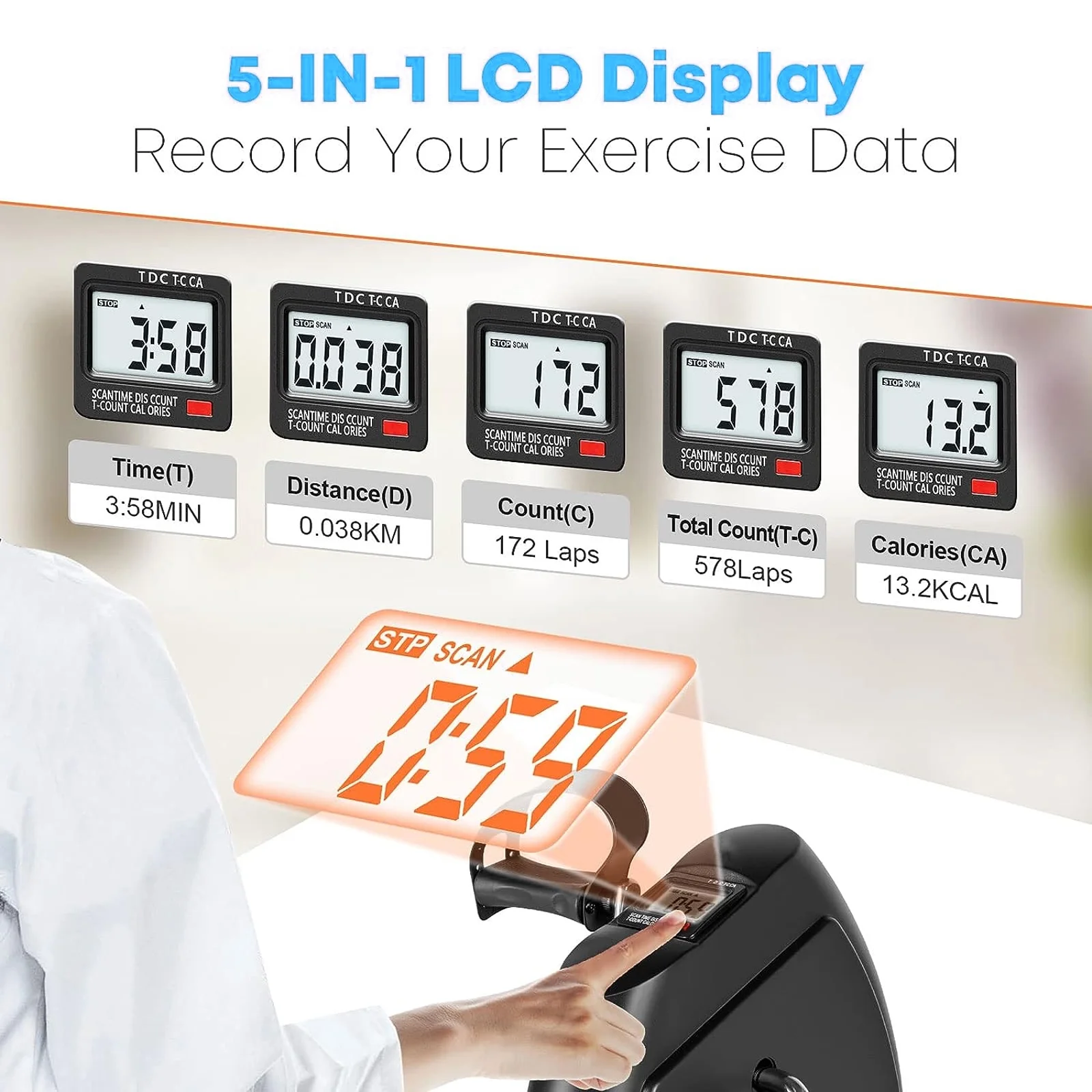 Mini Exercise Bike for Legs and Arm Pedal Stationary, Under Desk Workout Cycle Home Black Exercise Peddle Leg Exerciser with LCD Display for Home Office - Womvr