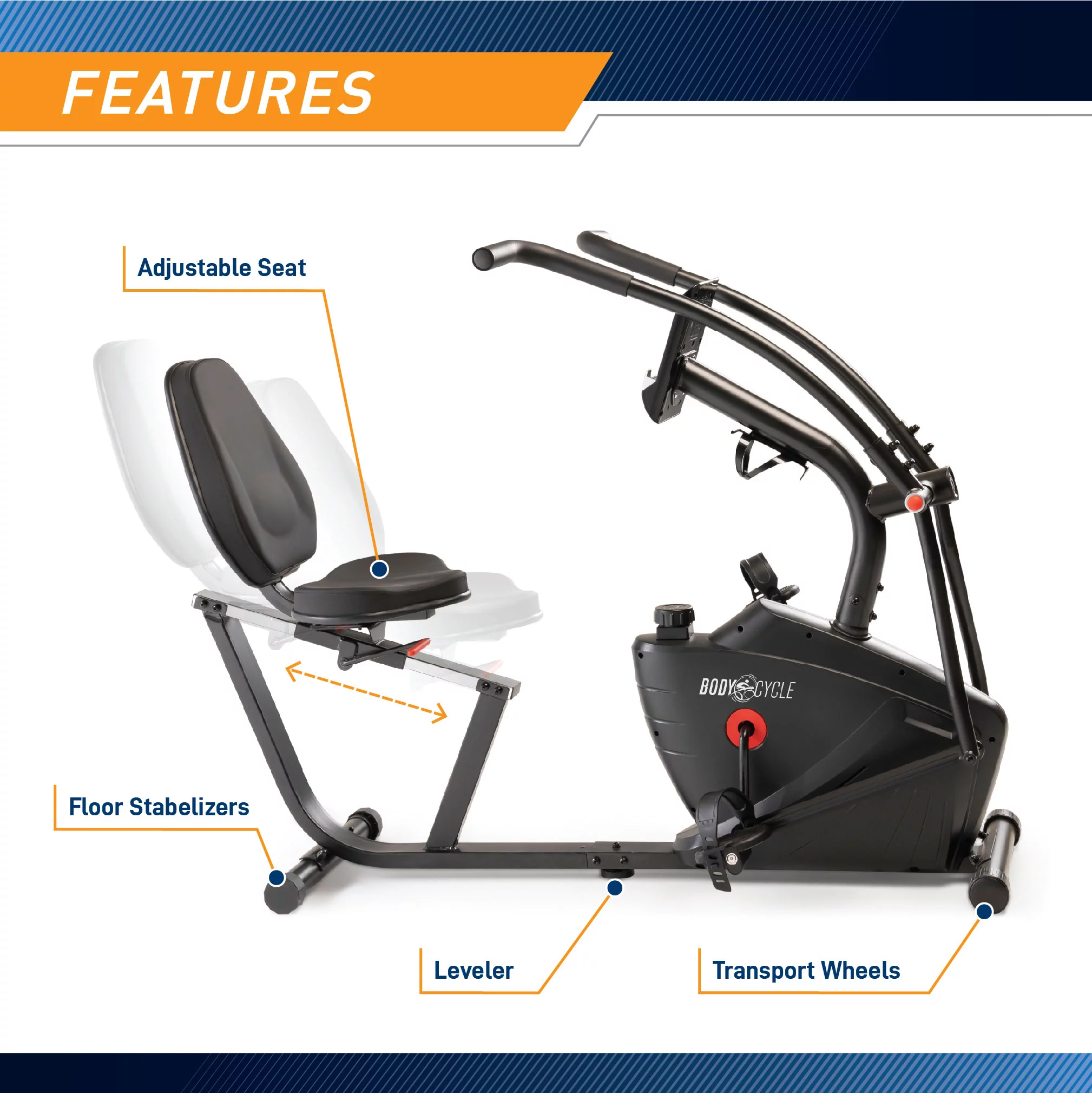 Marcy  Dual Action Recumbent Exercise Bike JX-7301 - Womvr