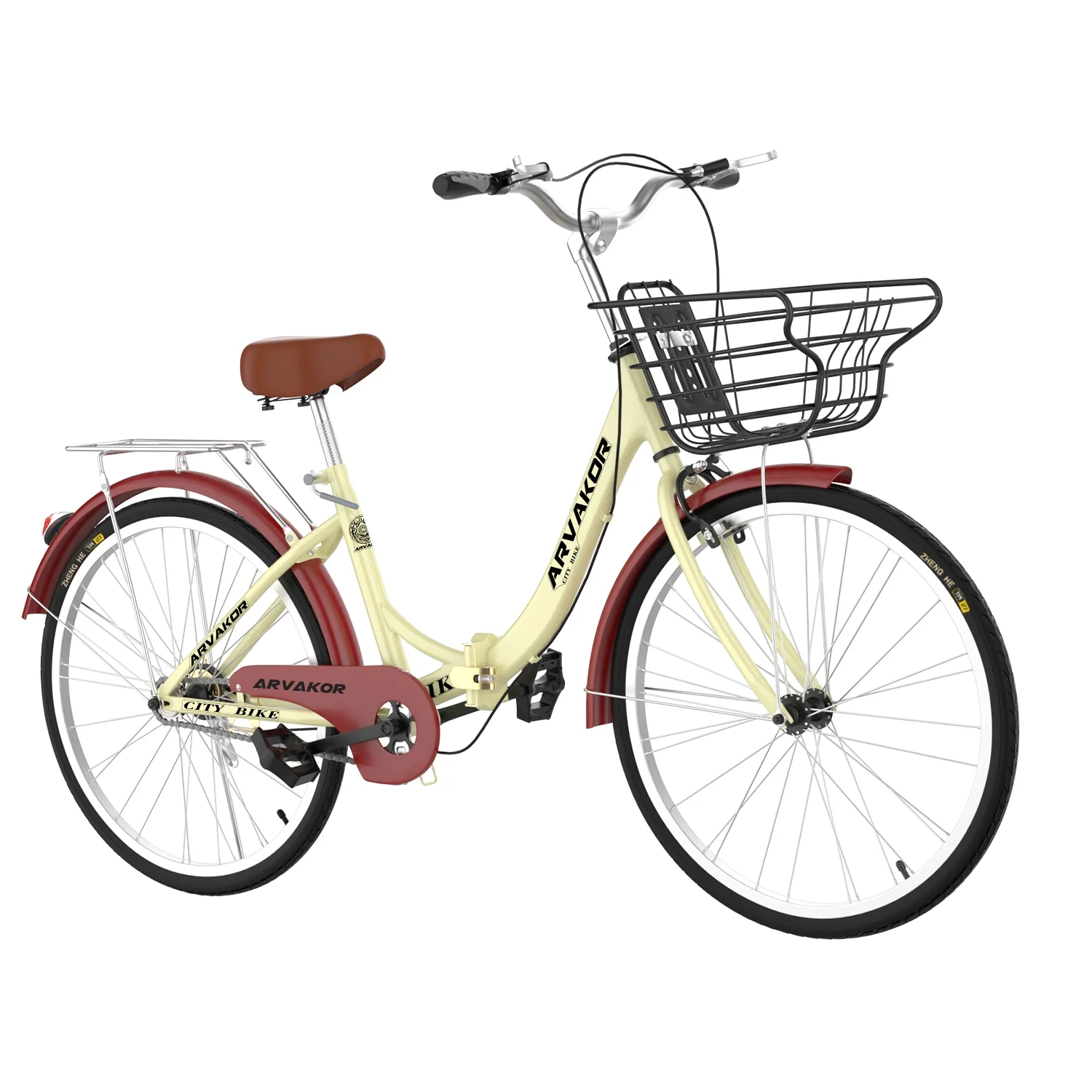 ARVAKOR 26 Inch Women Bike, Classic Bicycle Retro Bicycle, Cruiser Bike, Beige - Womvr