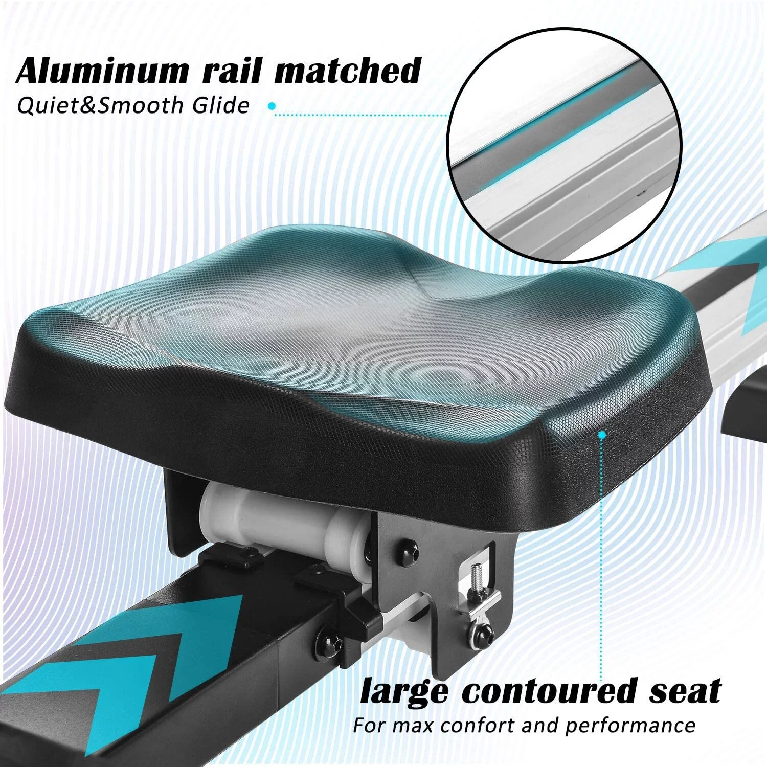 Fitness Rowing Machine Rower Ergometer, with 12 Levels of Adjustable Resistance, Digital Monitor - Womvr