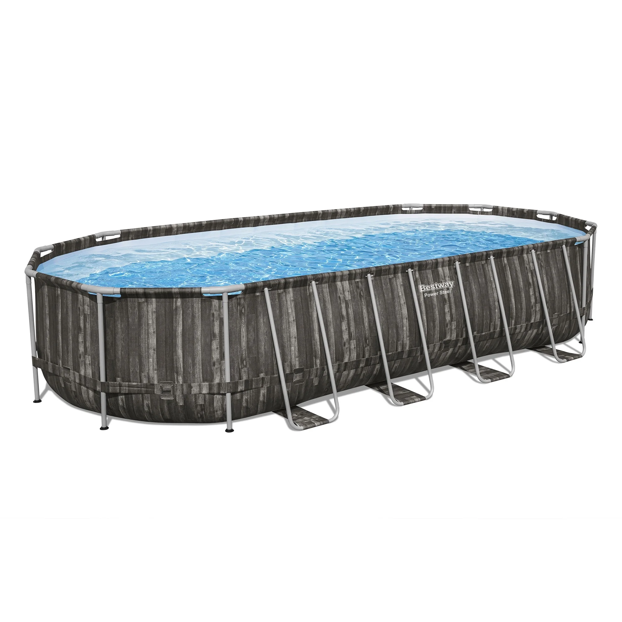 Bestway Power Steel 24' x 12' x 52�� Oval Above Ground Swimming Pool Set - Womvr