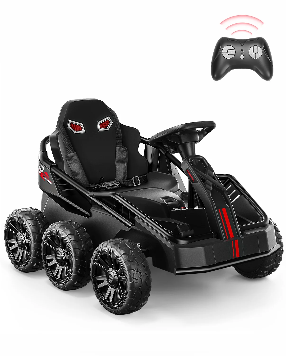 Teoayeah 24V Ride on Toys for Kids Ages 3-10, 2WD/4WD Switch, 4x75W Powerful Electric Car, 4 Shock Absorbers, Parent Remote, Music Player - Green - Womvr