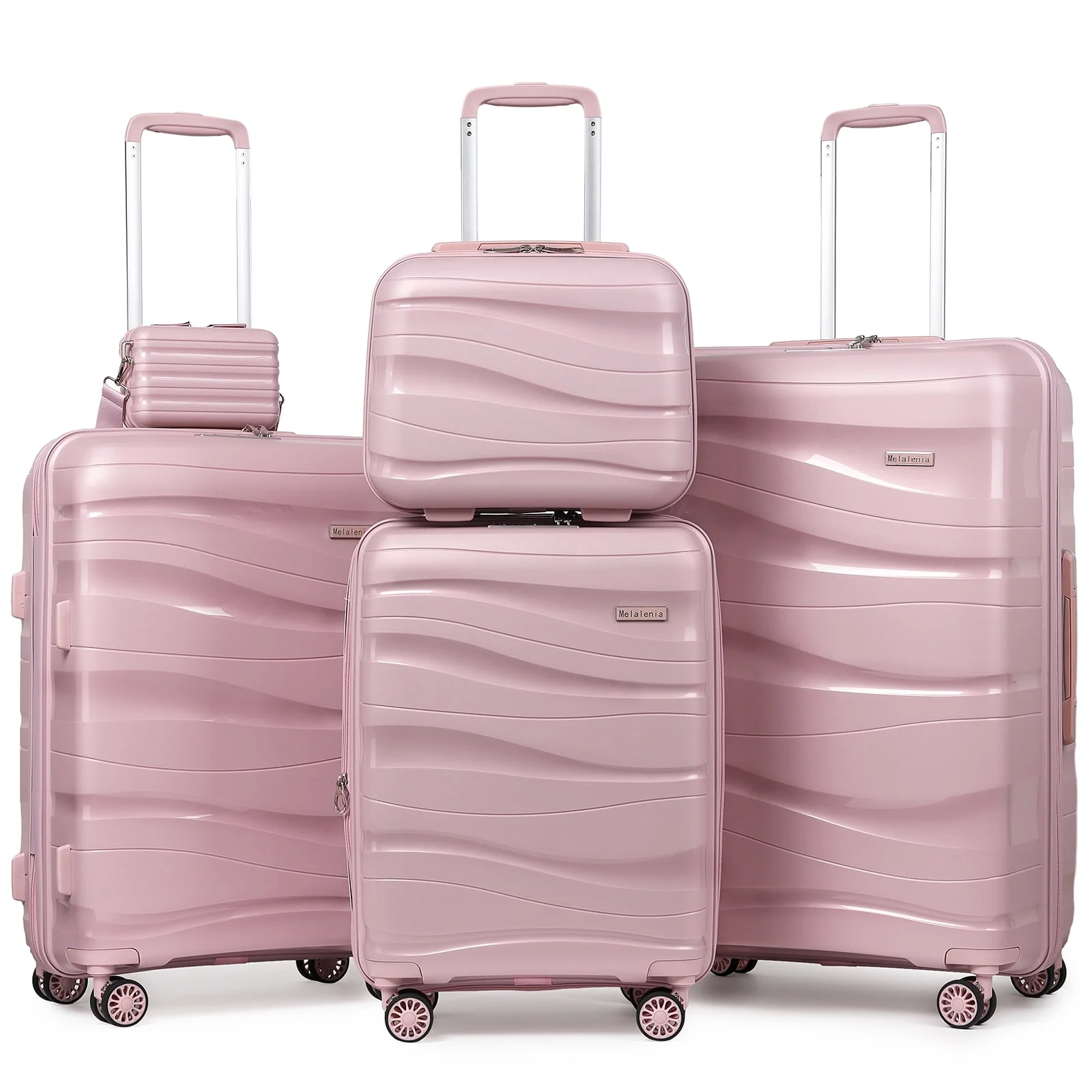 Melalenia - 5 Luggage Sets PP Hardside Spinner Luggage - ��Expandable Carry-on Suitcase20