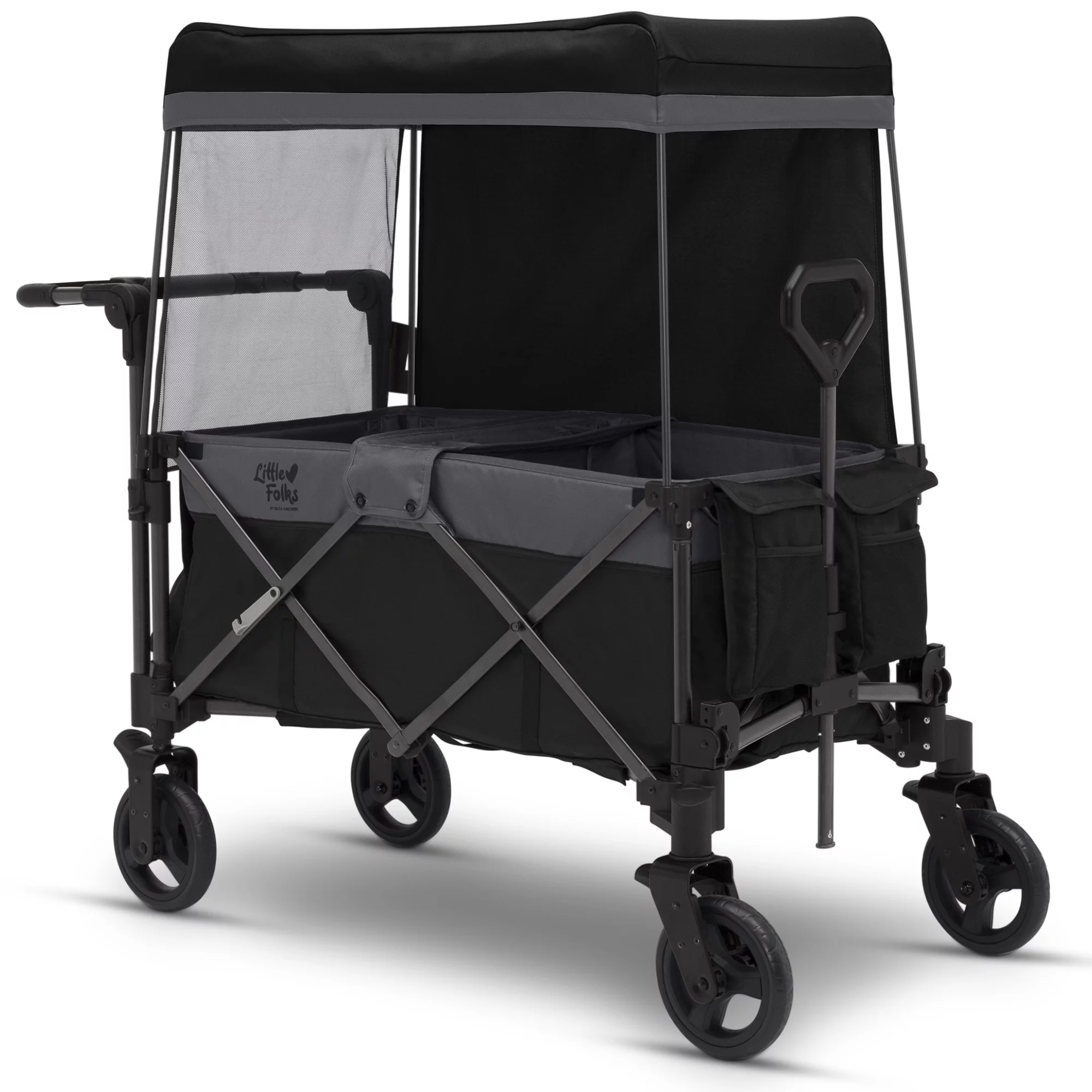 Little Folks by Delta Children City Wagon Cruiser Stroller, Black - Womvr