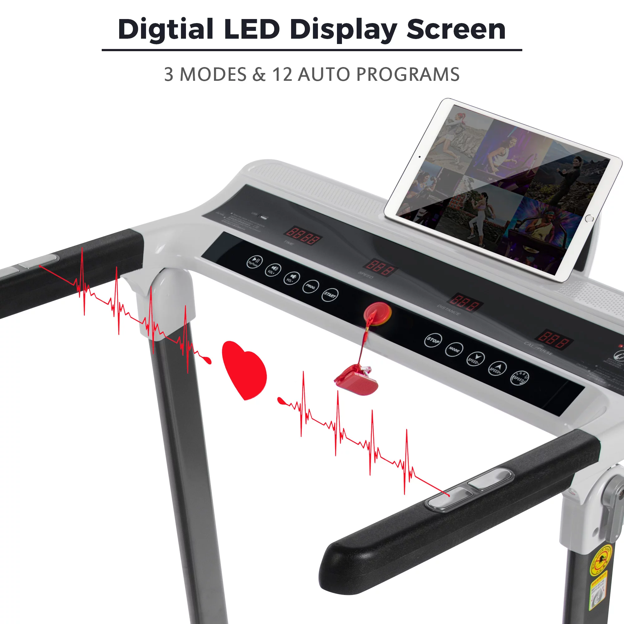 Aukfa Folding Treadmill for Home, 300 lb+ Capacity, 3.5 HP Electric Motorized Treadmill, 8.7 mph Speed, Black - Womvr