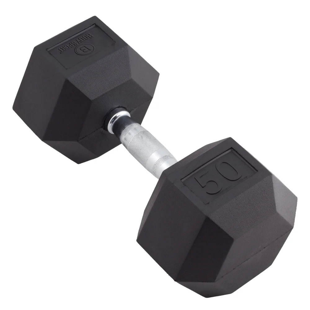Body Sport Rubber Encased Hex Dumbbell Weight �C Dumbbells for Exercises �C Strength Training Equipment �C Home Gym - Womvr