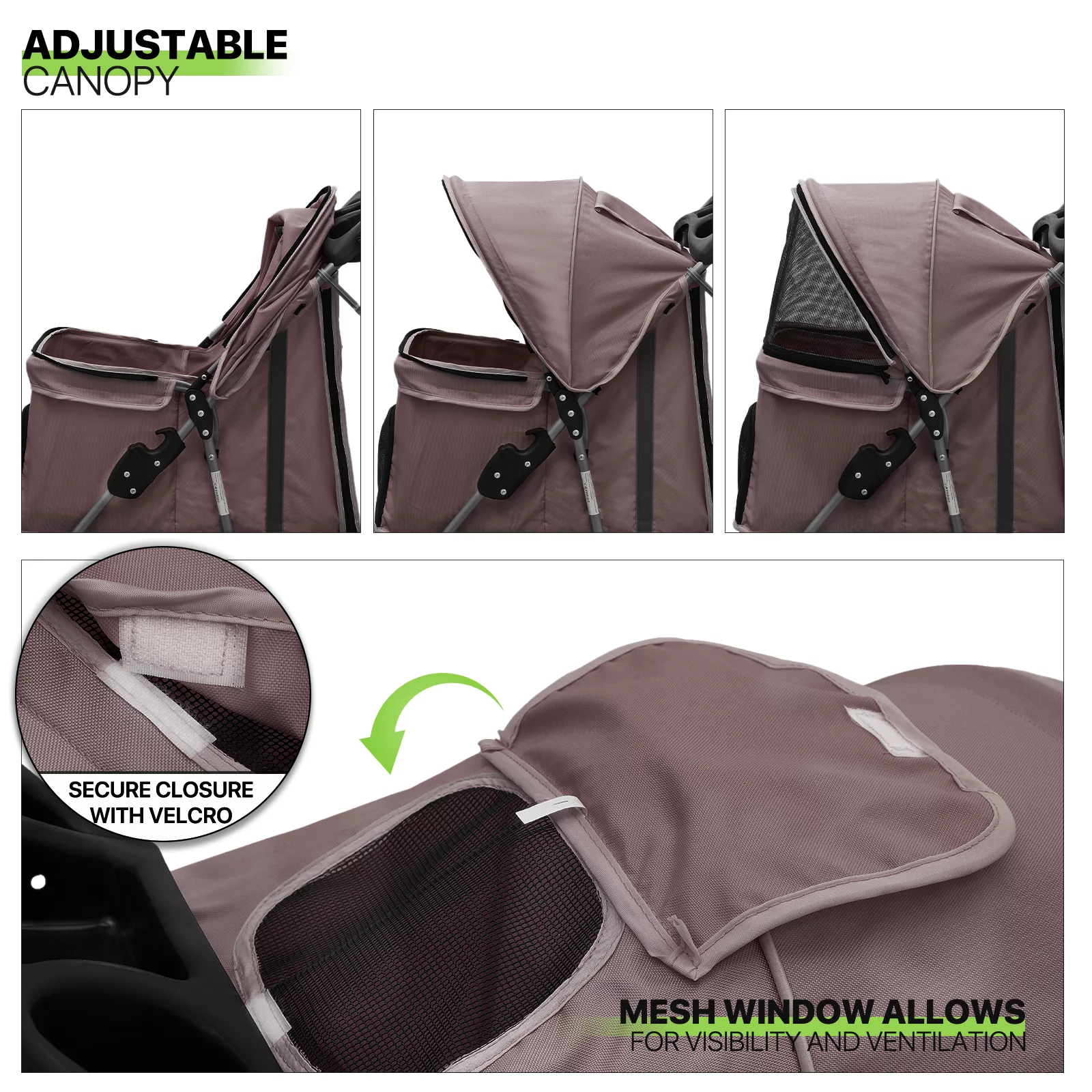 Magshion Foldable Pet Dog Stroller with Wheels, Cat Dog Stroller with Storage Basket and Cup Holder for Small and Medium Cats, Dogs, Puppy, Navy Blue - Womvr