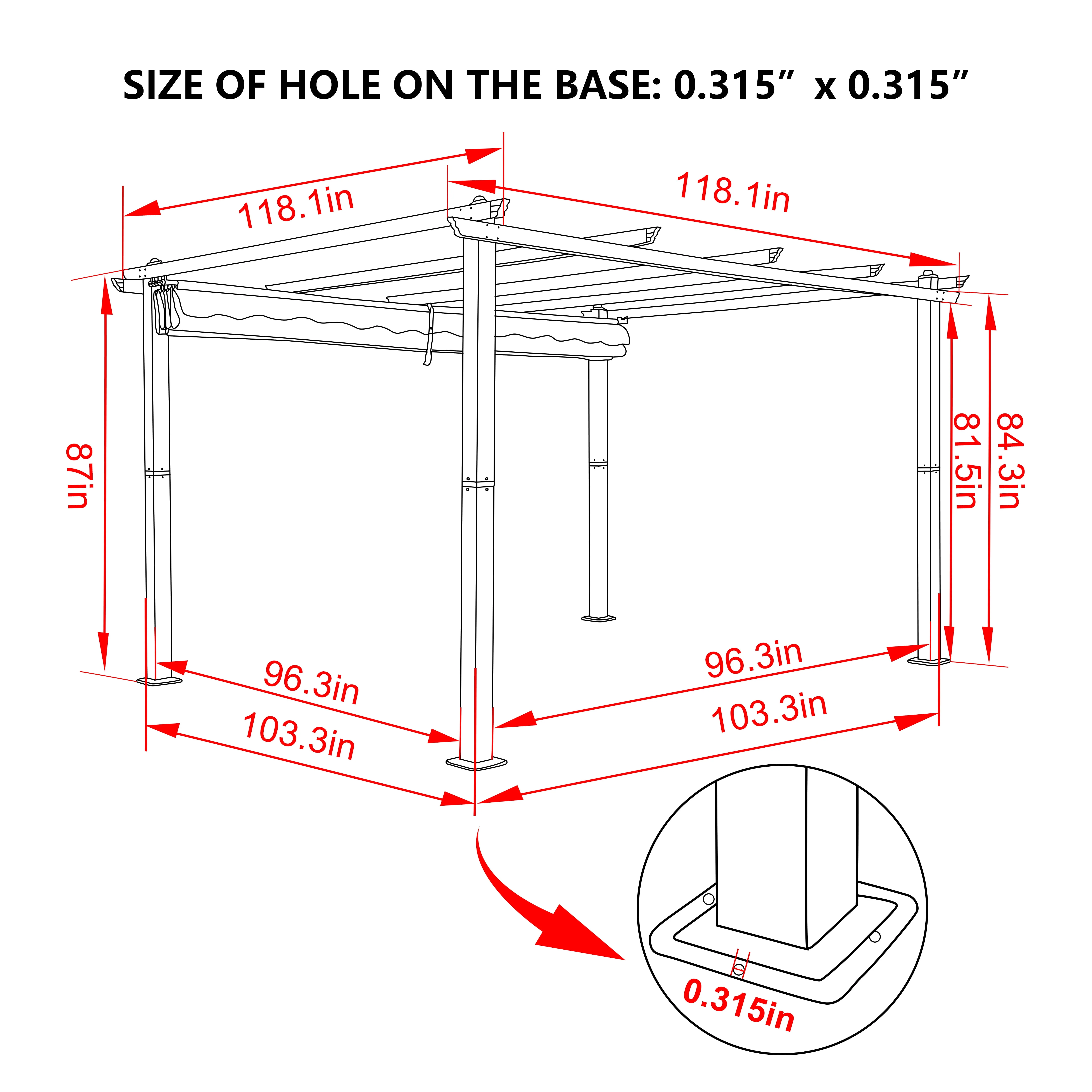 VEIKOUS 10' x 10' Outdoor Metal Pergola, Aluminum Gazebo w/Retractable Canopy for Patio, Gray - Womvr