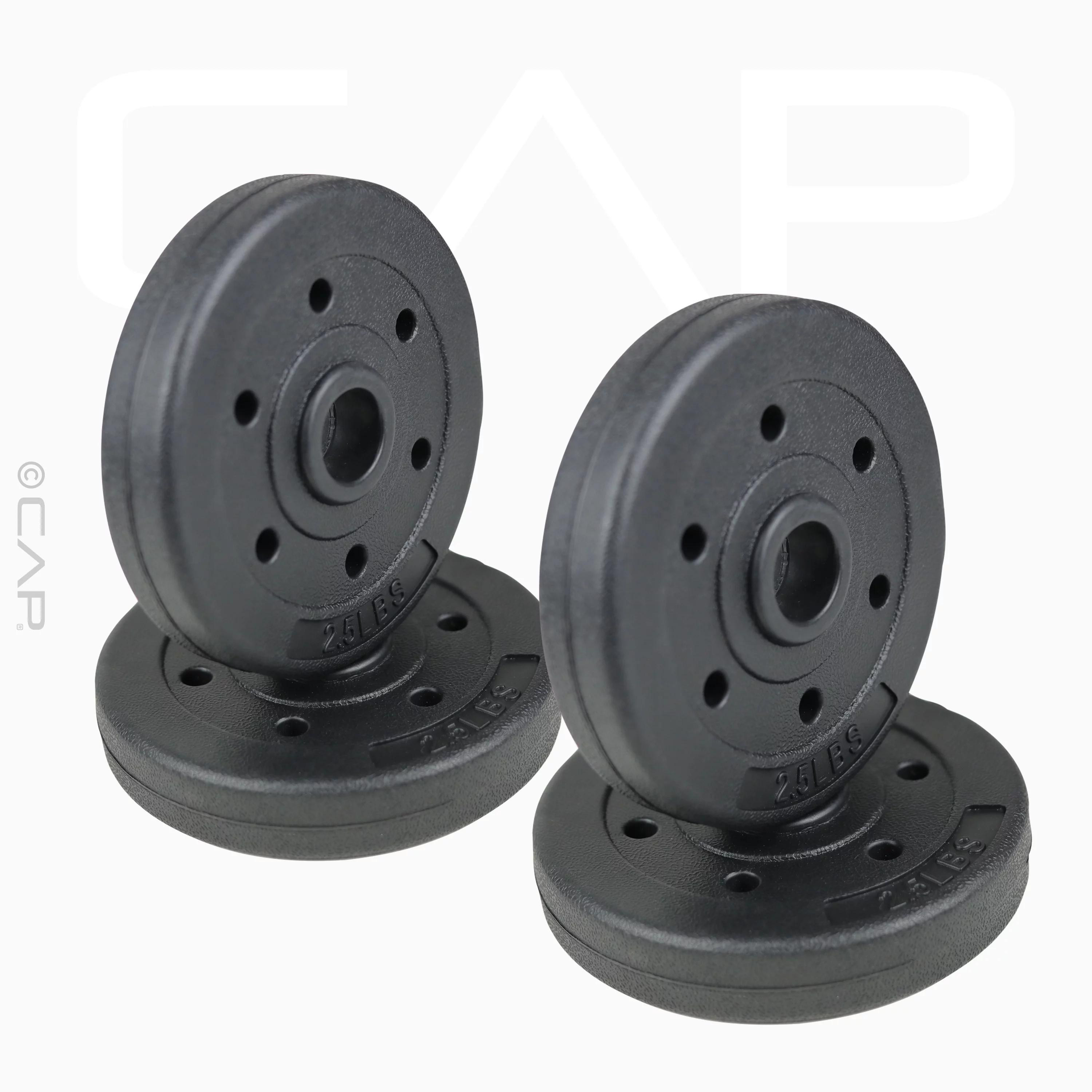 CAP Barbell Standard Vinyl Weight Plate Set, 40 lb (20 lb x 2) - Womvr