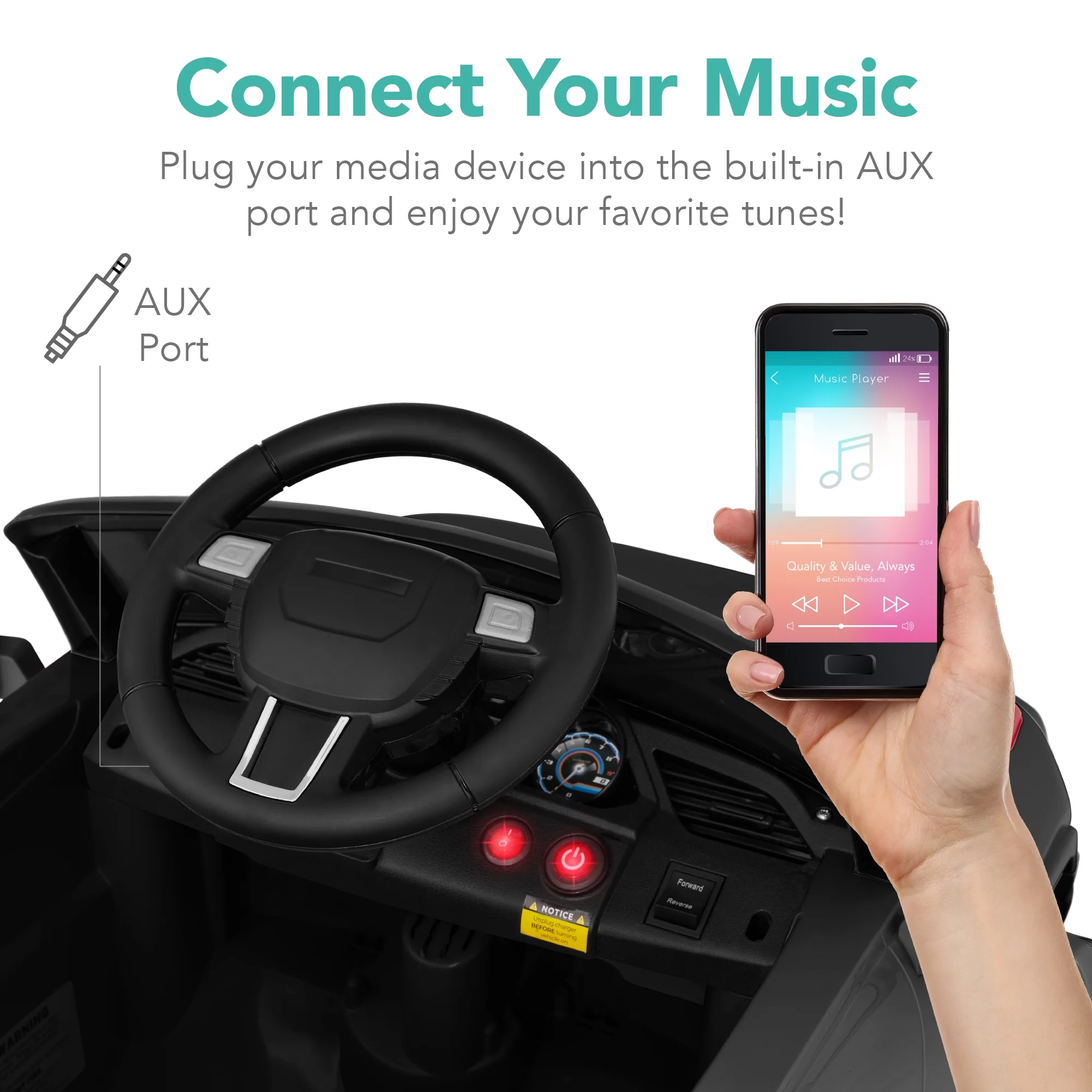 Best Choice Products 6V Kids Ride On Car Truck w/ Parent Control, 3 Speeds, LED Headlights, MP3 Player, Horn - Pink - Womvr