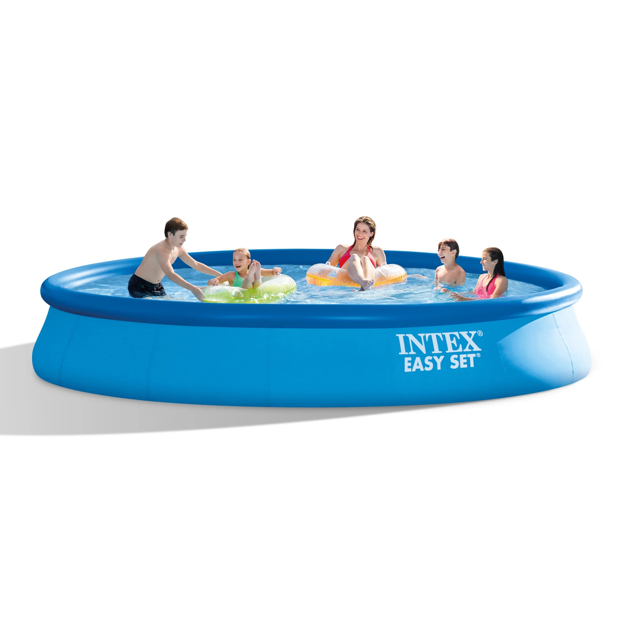 Intex Easy Set 15ft x 33in Inflatable Kid Family Swimming Pool with Filter Pump - Womvr