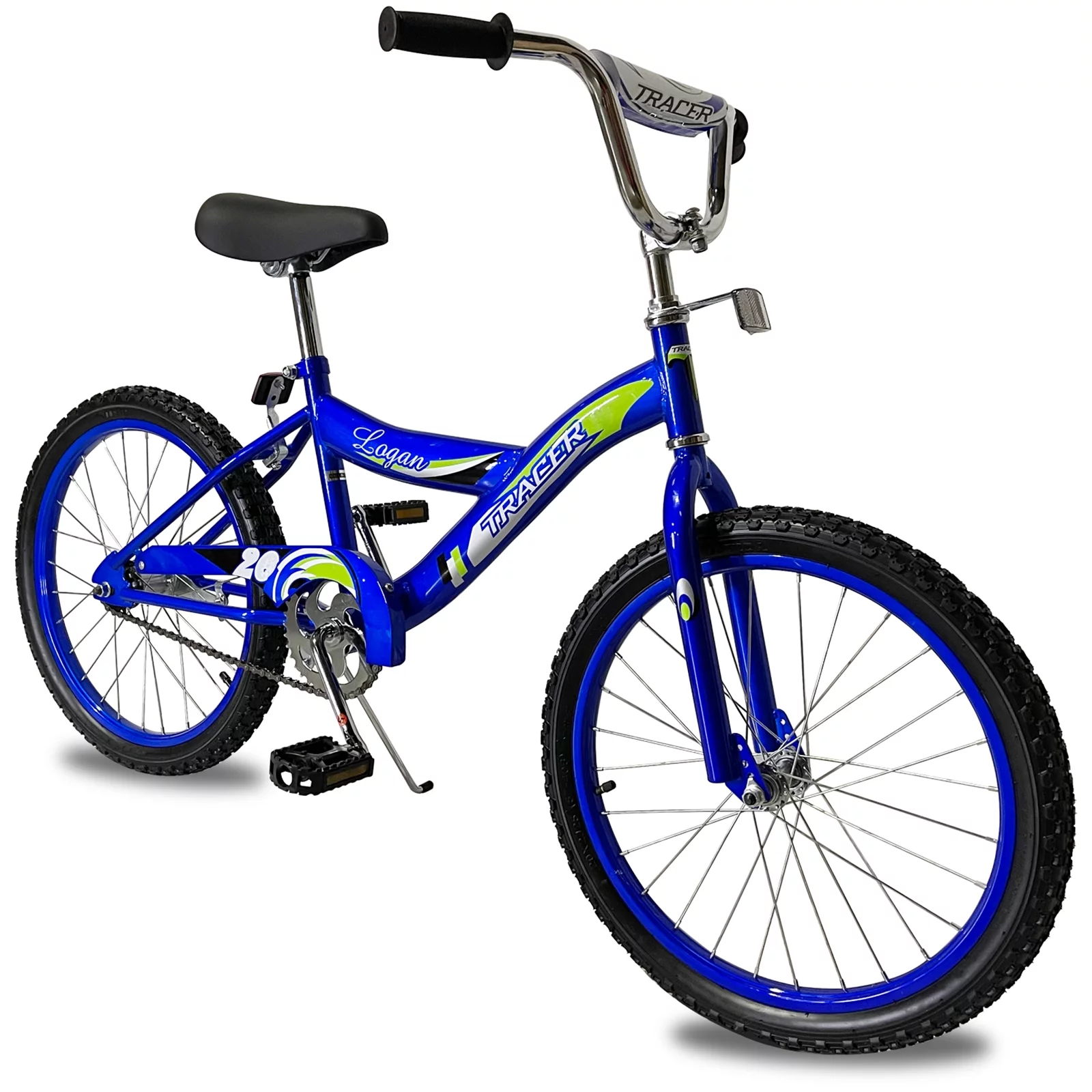 Tracer Logan BMX Freestyle 20 Inch Kids Bike with Bicycle Kickstand and Coaster Brake, Boy and Girls Age  5 to 9, Blue Color - Womvr