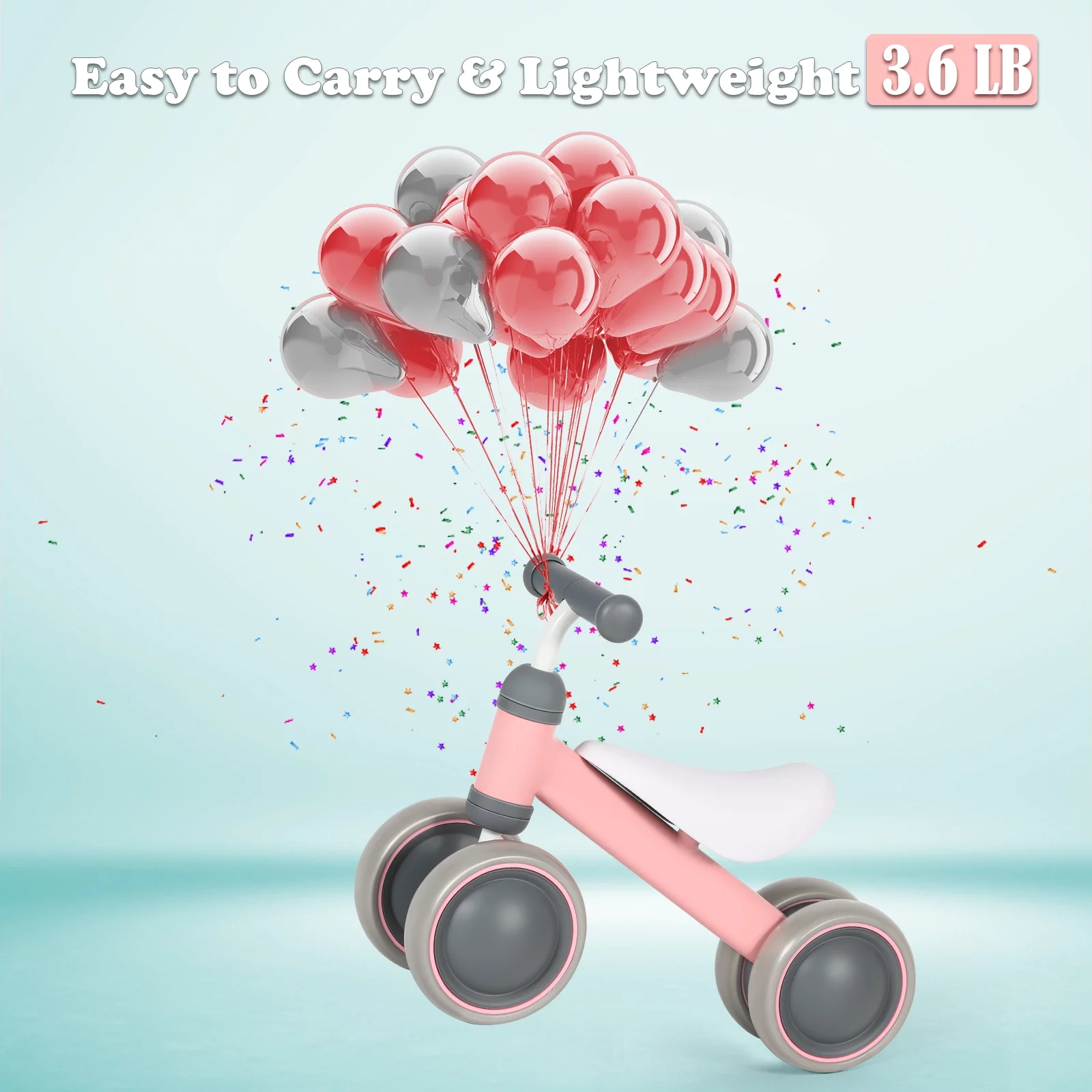 Balance Bike for 12-24 Months Toddler Toy Bike, Pink - Womvr