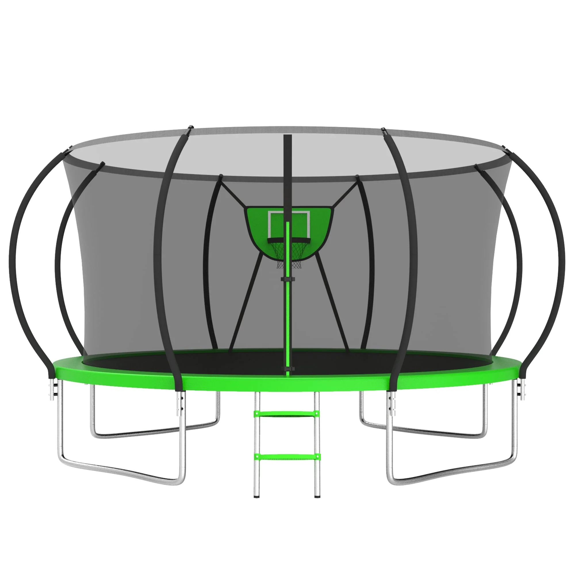 Elitezip Trampoline 12FT Trampoline for Kids and Adults, 1500LBS Heavy Duty Trampoline with Enclosure and Basketball Hoop, Outdoor Trampoline Easy Assembly - Womvr