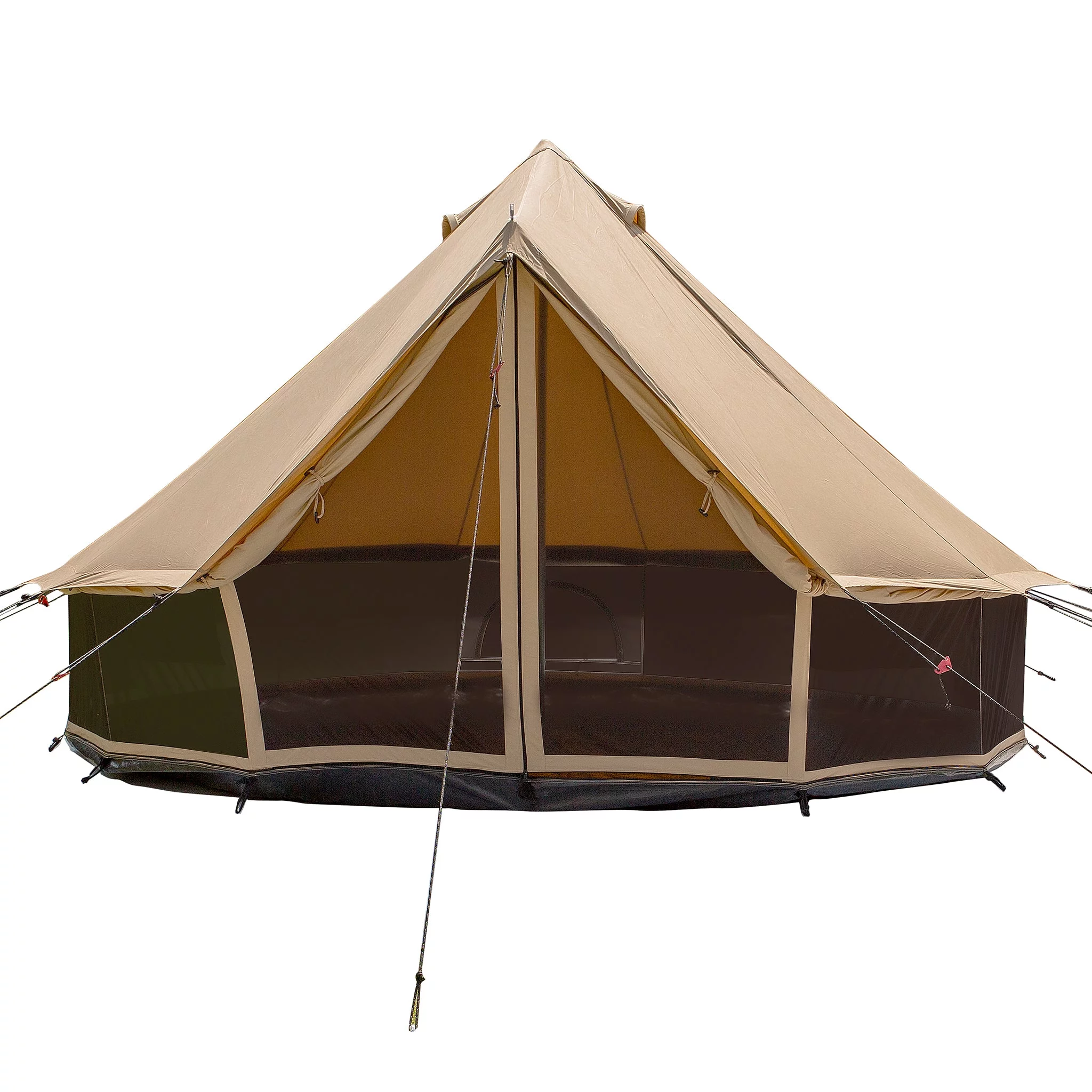 WHITEDUCK Regatta Canvas Bell Tent w/Stove Jack, Sandstone Beige, 13', Water Repellent 4-Season Camp - Womvr