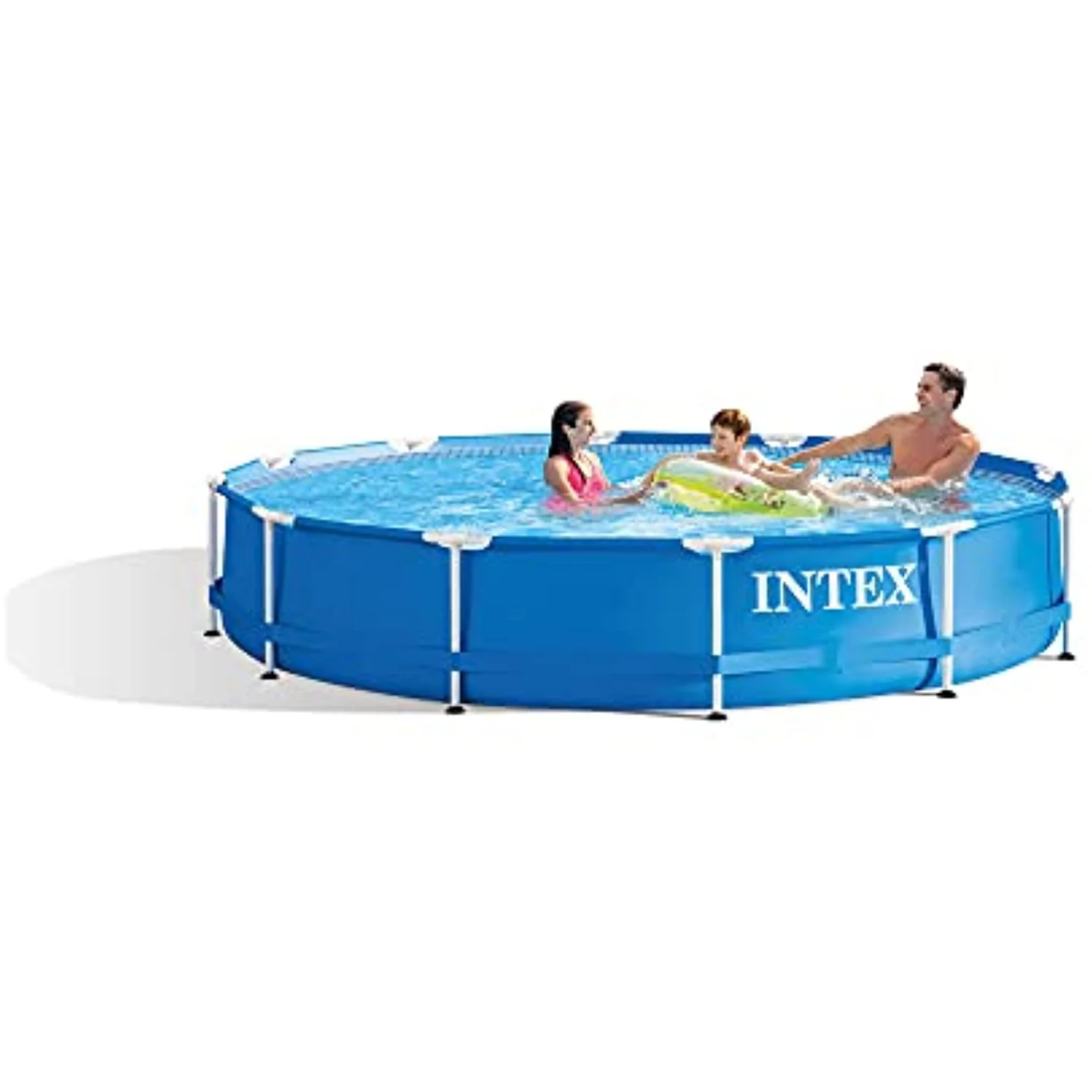 Intex 12 Ft x 30 Inches Metal Frame Set Above Ground Swimming Pool with Filter & Cover - Womvr
