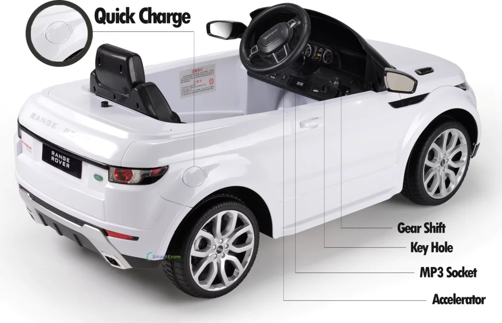 Range Rover White 12 V Evoque Powered Ride-On with Remote Control - Womvr