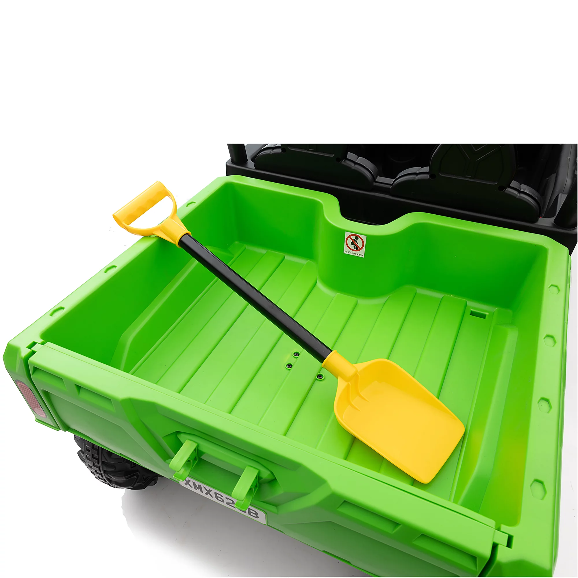 Joyracer 24V Ride on Toys, 2 Seater 6-Wheel UTV Car, 4WD Ride on Dump Truck for Big Kids with Trailer Remote Control, Black - Womvr