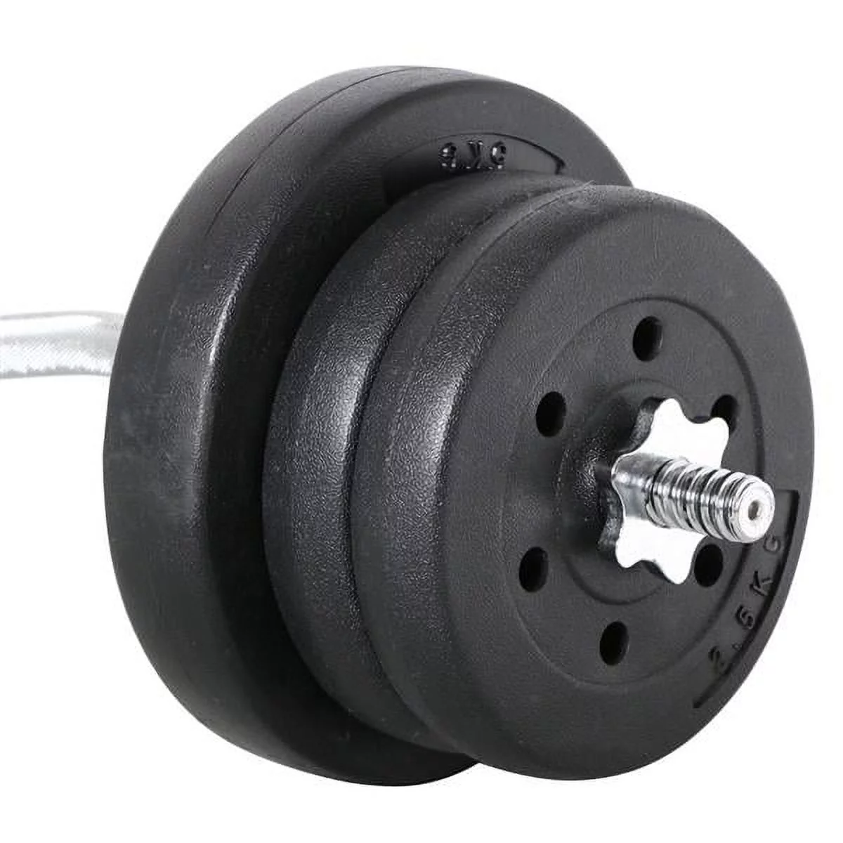 Renwick 55lb Barbell Dumbbell Weightlifting Set Black - Womvr