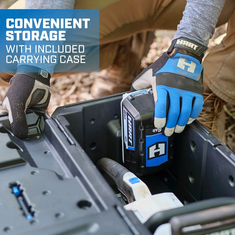 HART 40-Volt 16-inch SUPERCHARGE Battery-Powered Brushless Chainsaw Kit, (1) 4.0 Ah Lithium-Ion Battery - Womvr