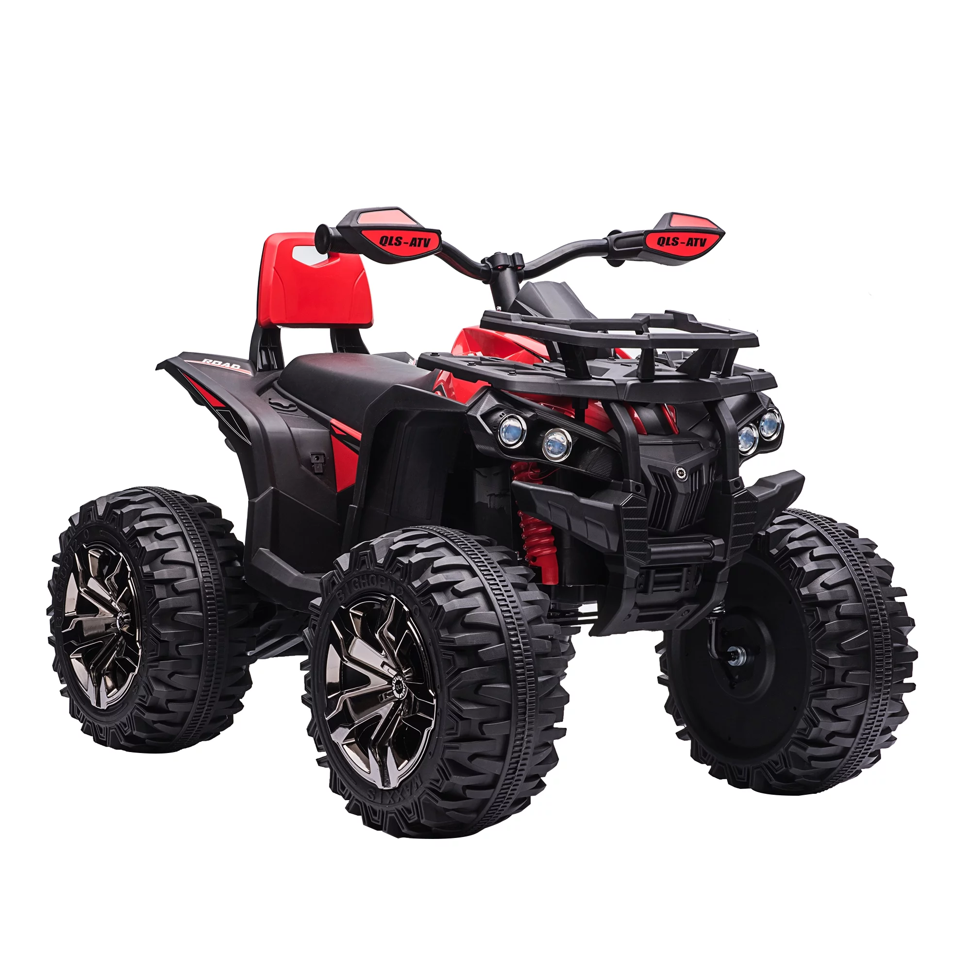 Aosom 12V Kids ATV Ride-on Four-Wheeler Toy Car with Music, Realistic Headlights, Wide Wheels, Rechargeable Battery-Powered, for Boys and Girls, Yellow - Womvr