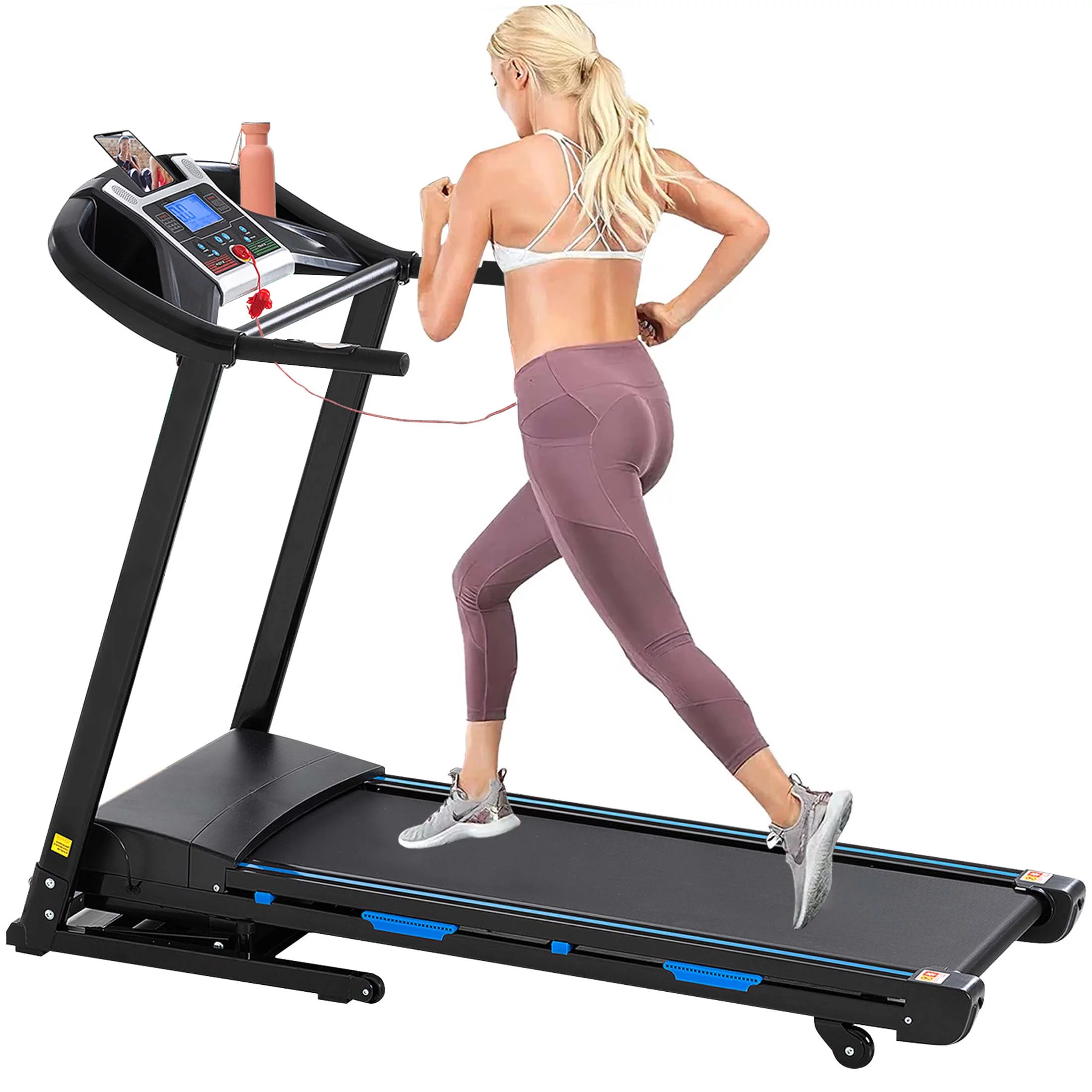 Aukfa 3.5 HP Folding Treadmill with Incline for Home Office Workout, 300 lbs+ Capacity, Green - Womvr
