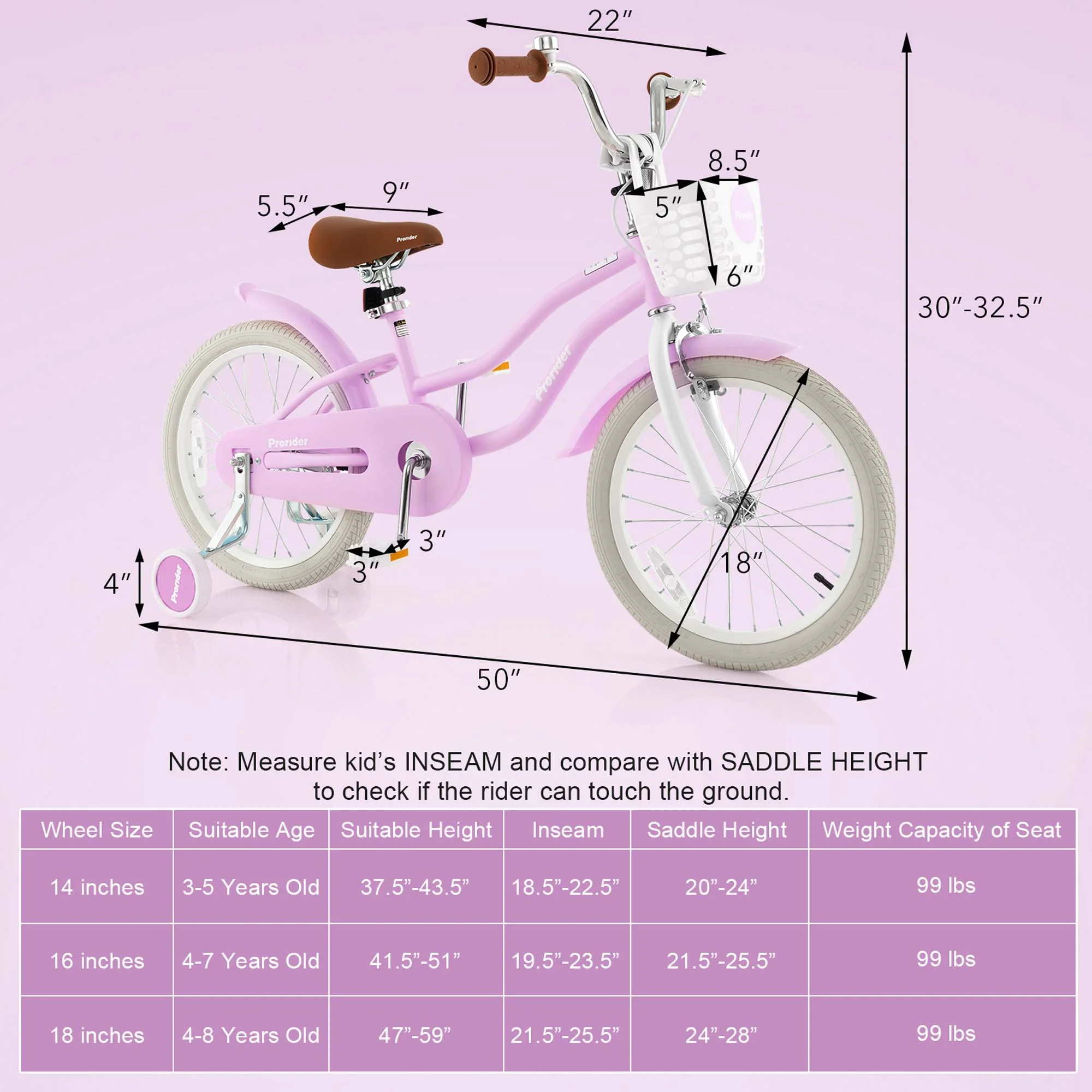 Costway 18'' Kids Bike Toddler Bicycle with Training Wheel Kickstand for 4-8 Years Old Pink - Womvr