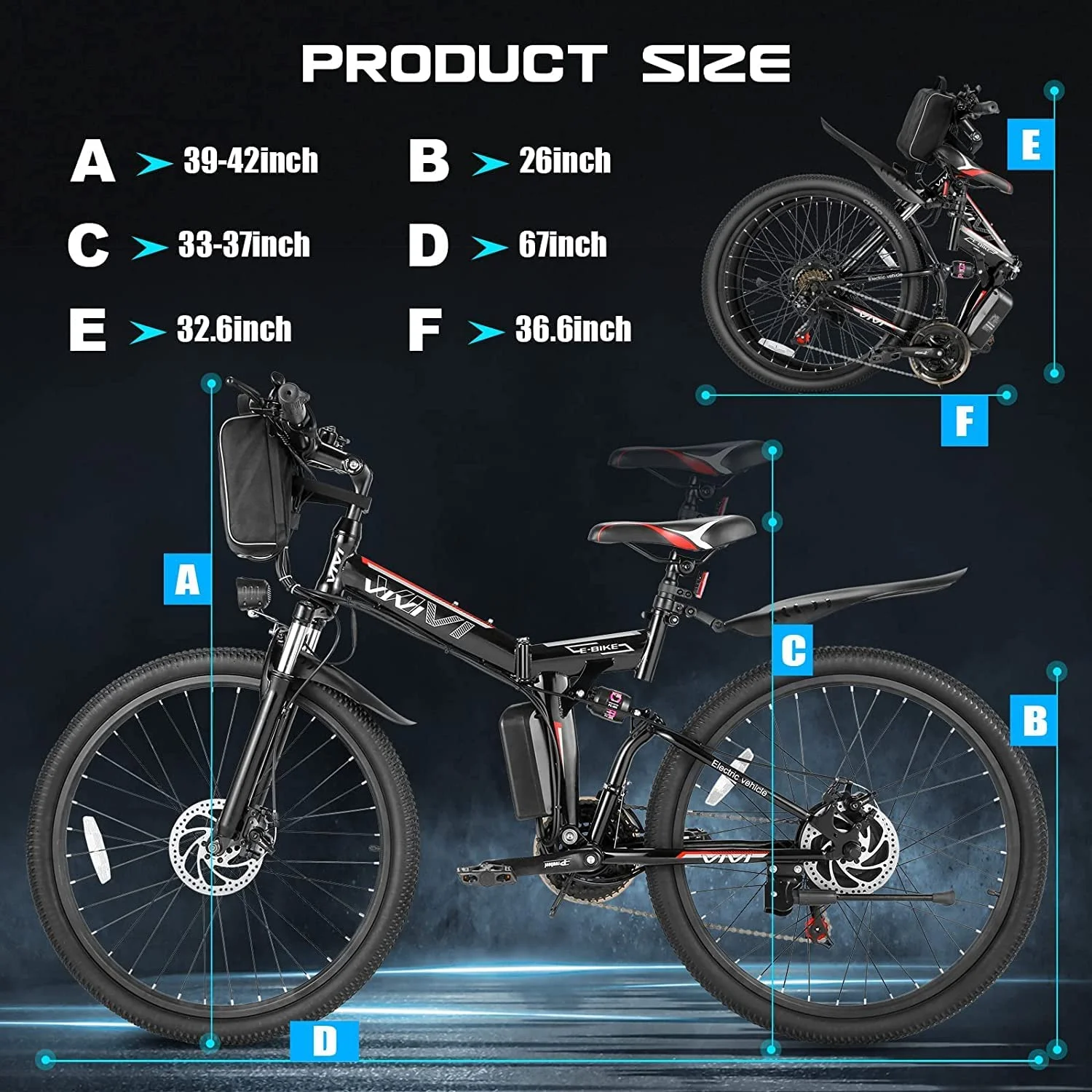 Vivi Electric Bike for Adults 26