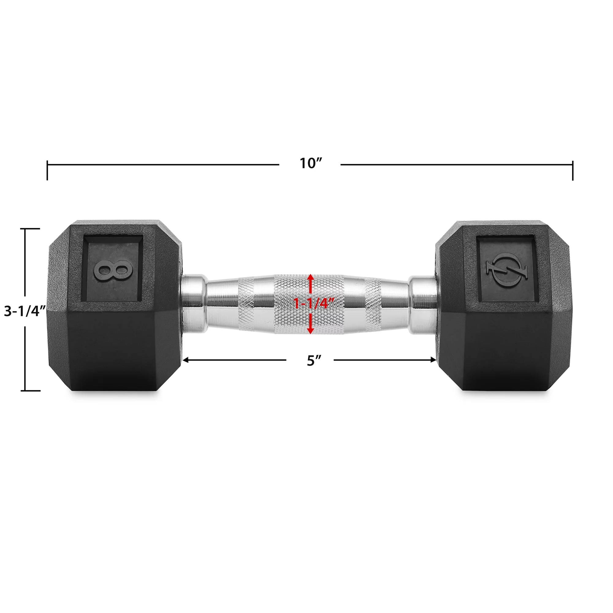 Philosophy Gym Rubber Coated Hex Dumbbell Hand Weights, 45 lb Pair - Womvr