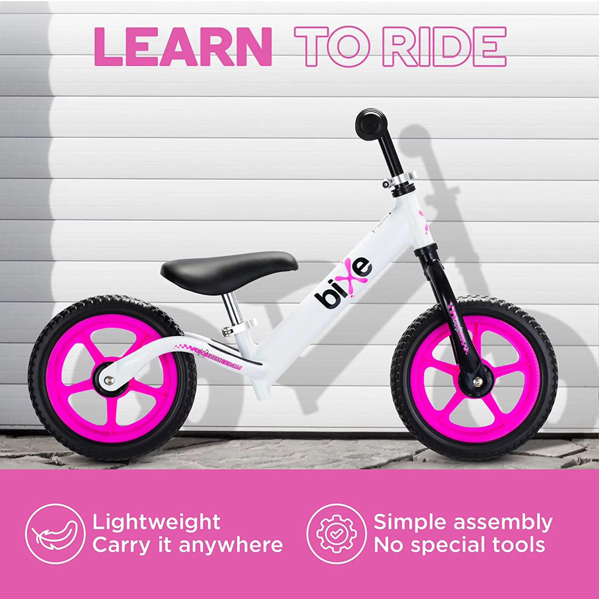 Bixe Aluminum Toddler Balance Bike Lightweight 12” No-Pedal Training Bike for Kids, Purple - Womvr