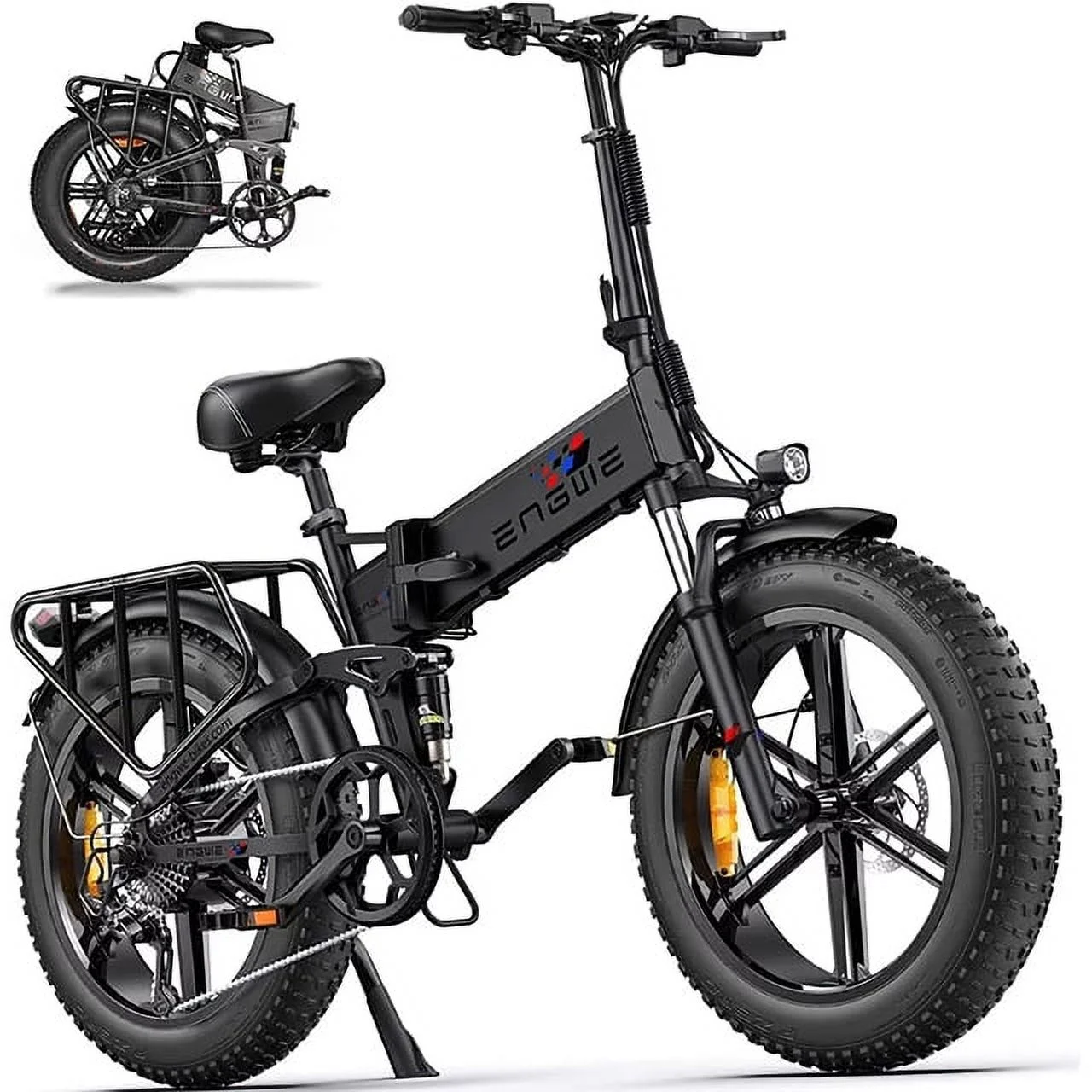 Engwe Engine Pro 750W Motor Folding Electric Bike for Adults .48V16Ah Build-in Lithium Battey,Black - Womvr