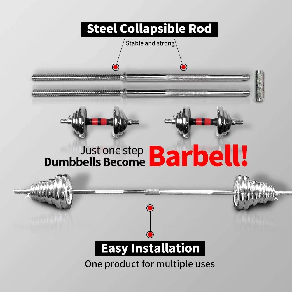 Adjustable Dumbbell Set Home Gym Cast Iron Barbell Sets with Carry Box 44lbs 66lbs 110lbs Office Bedroom Workout Dumbbells for Men and Women - Womvr