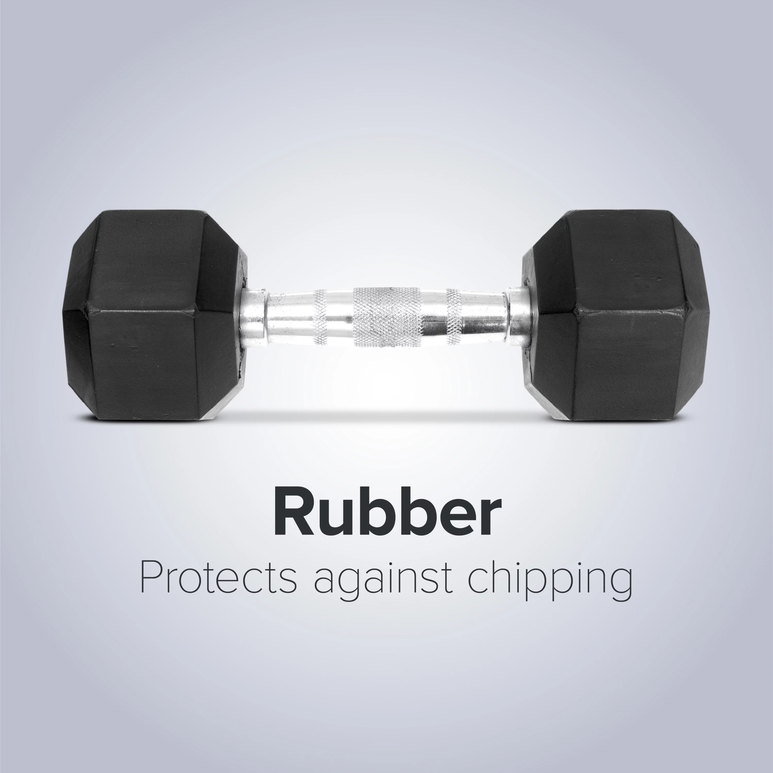 Weider Rubber Hex Dumbbell, 45 lbs - Sold Individually - Womvr