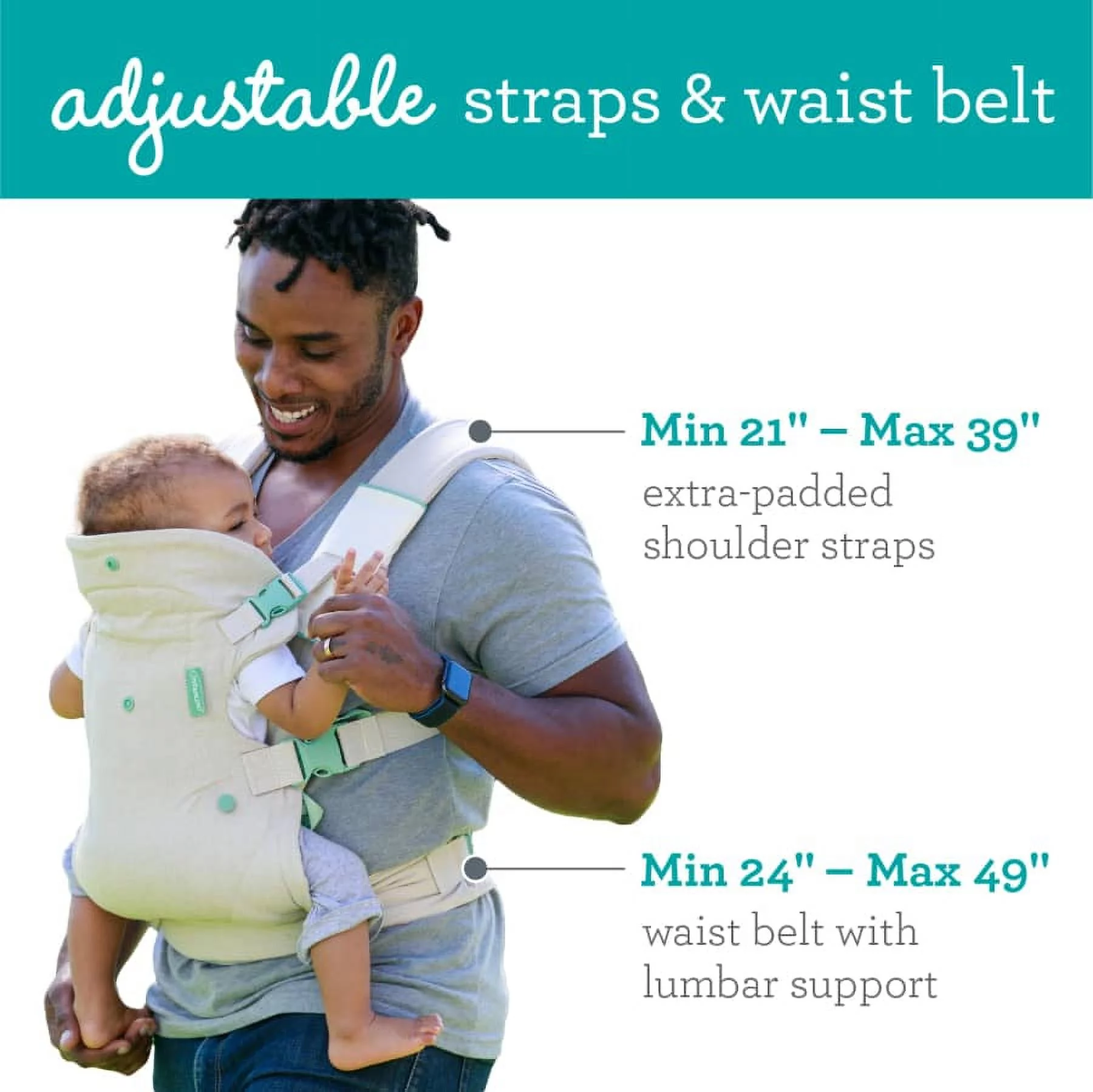 Infantino Nature & Nurture Convertible Baby Carrier, 4-Position, 8-32lbs, 0-9 Months, Sandy Tan - Womvr