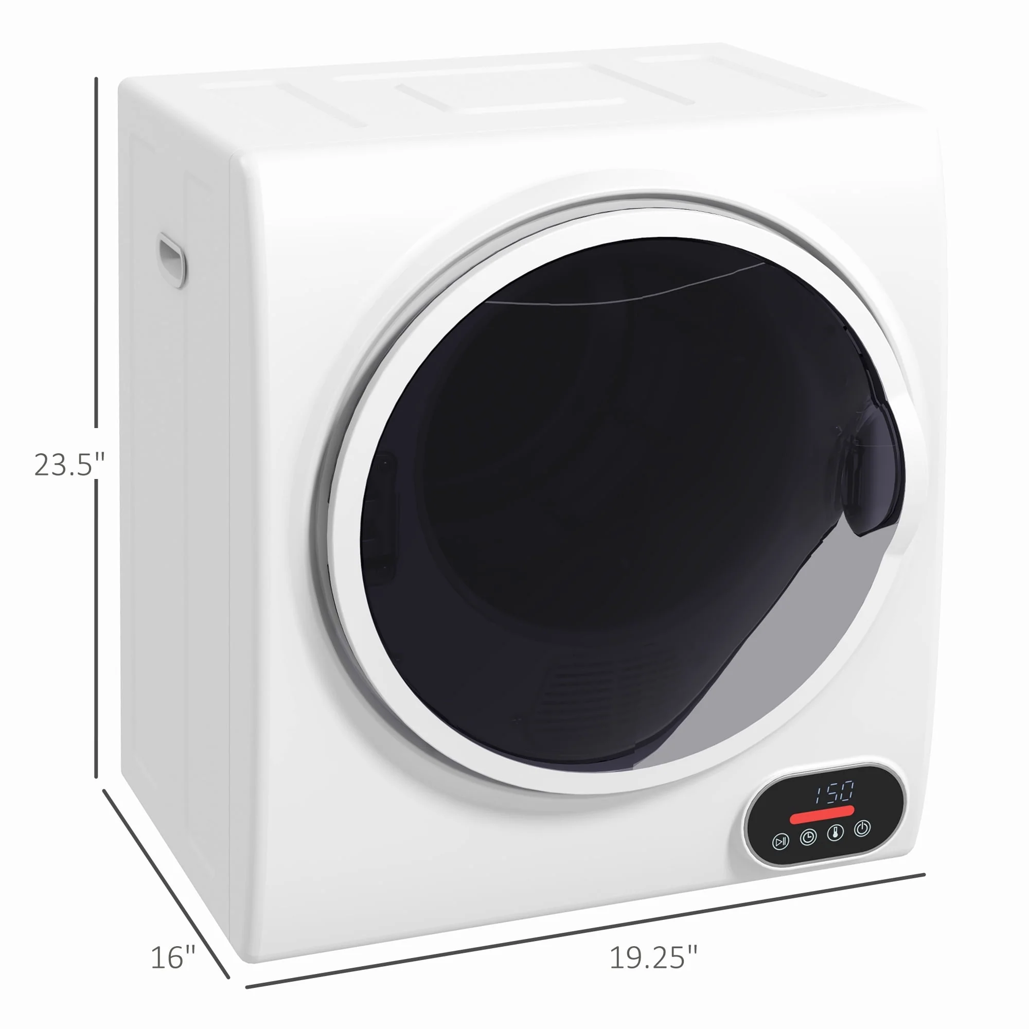 HOMCOM Portable Clothes Dryer 120V 850W Laundry Dryer for Apartment, Gray - Womvr