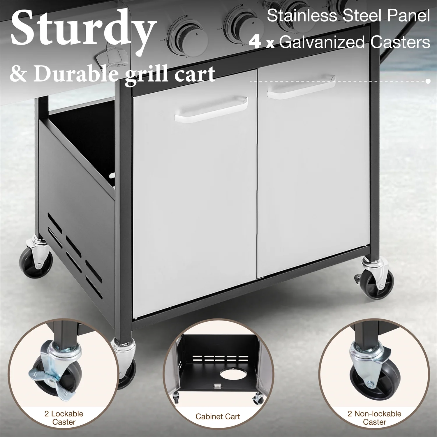 Summit Living 4 Burner Propane Gas Grill with Side Burner Stainless Steel - Womvr