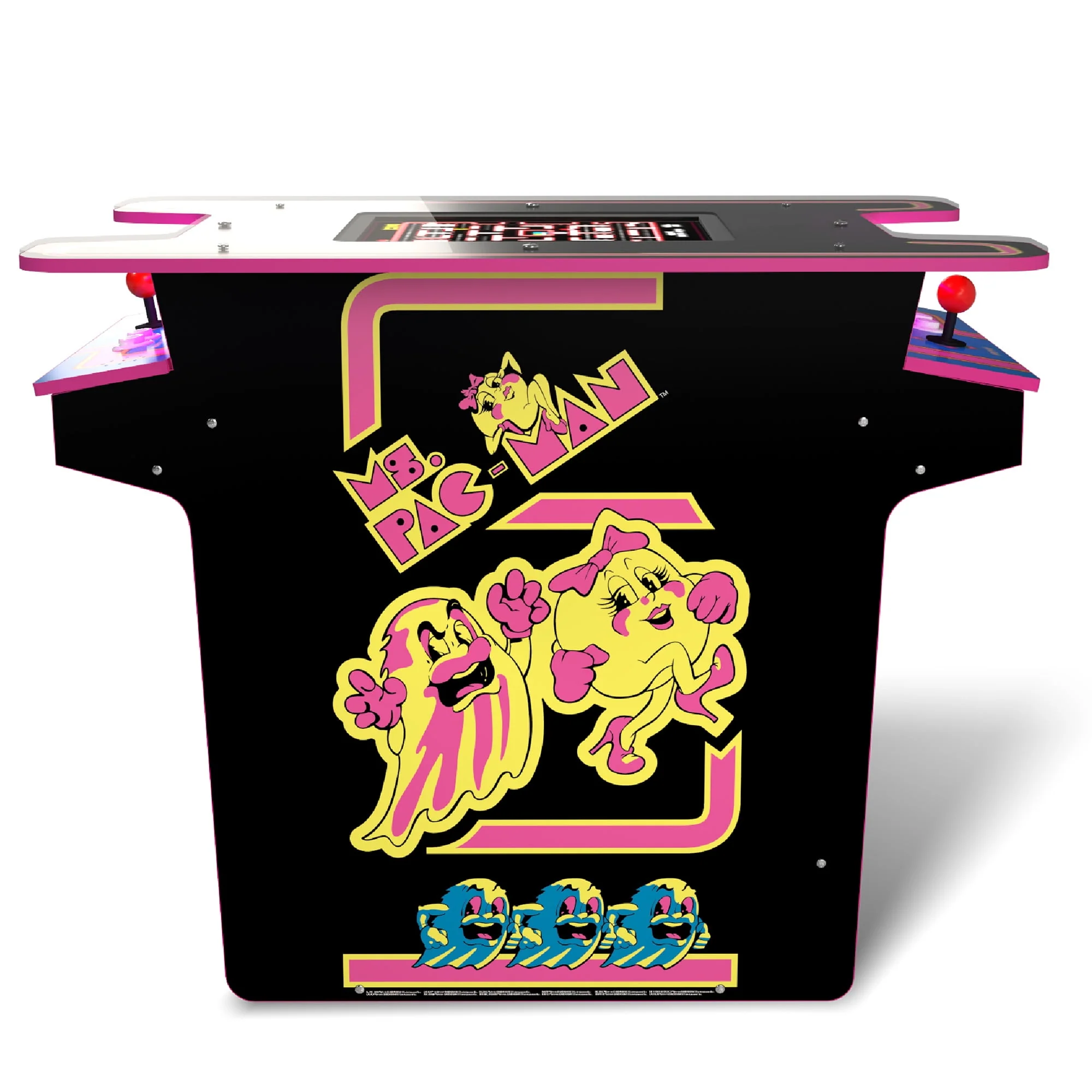 Arcade1UP Ms. PAC-MAN Head-to-Head Arcade Table with 12 Games in 1, Black - Womvr