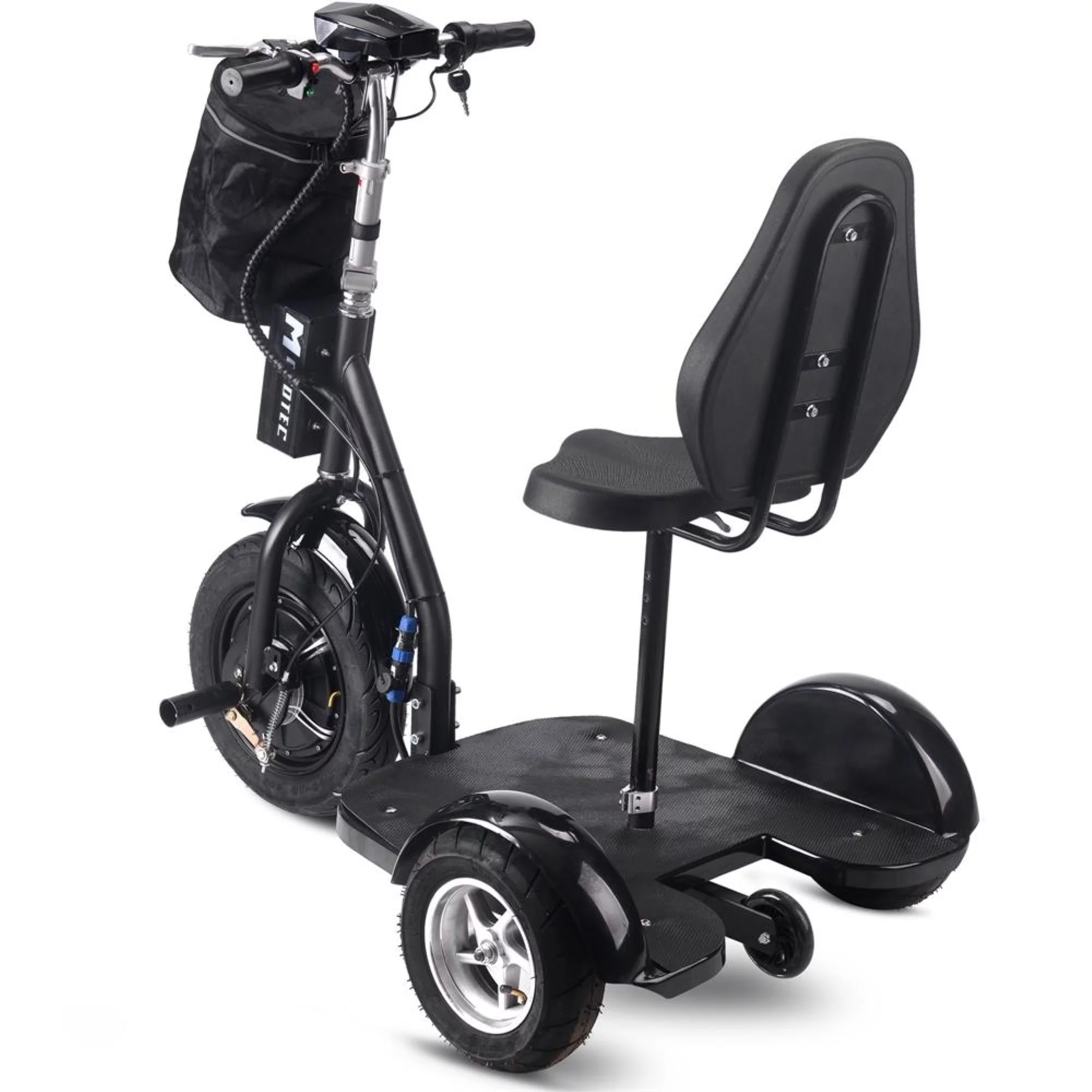 MotoTec MT-TRK-1000-Lithium-Black Electric Trike 48V 1000W Lithium Electric Scooter, Black - Womvr