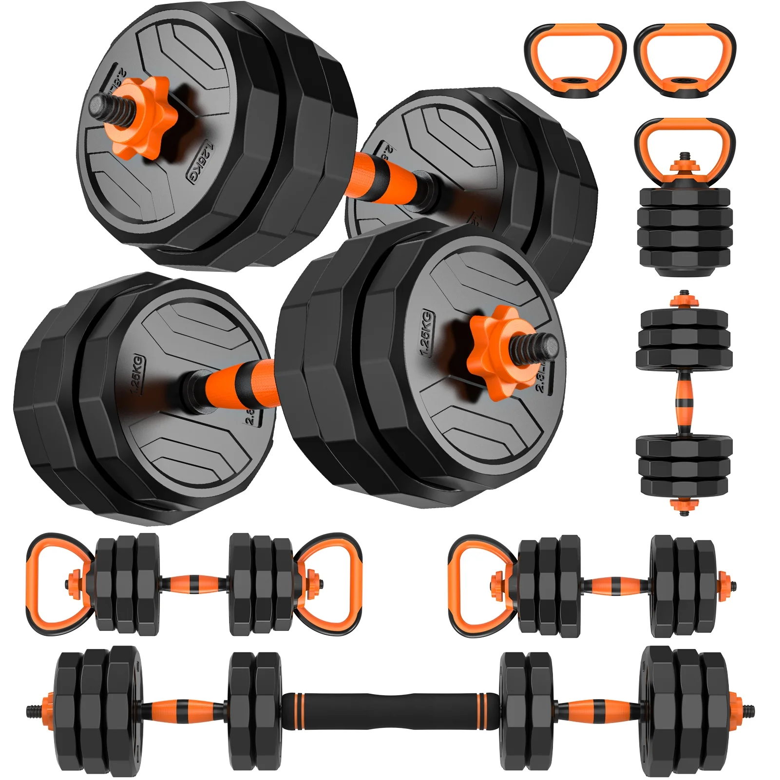 GIKPAL 66lb 6-in-1 Adjustable Dumbbells Set Free Weight Set with Connector Used as Barbell, Kettlebells, Push up Stand, Fitness Exercises for Home Gym Suitable Men/Women - Womvr