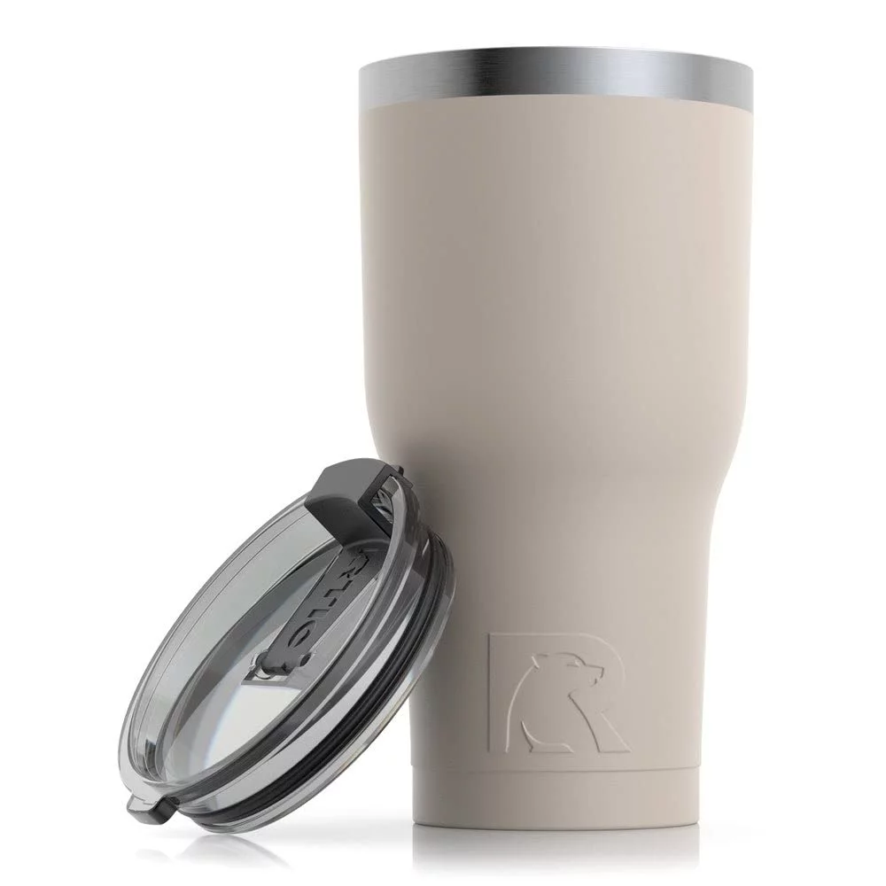 RTIC 30 OZ Insulated Tumbler Stainless Steel Coffee Travel Mug with Lid, Spill Proof, Hot Beverage and Cold, Portable Thermal Cup for Car, Camping, Deep Harbor - Womvr