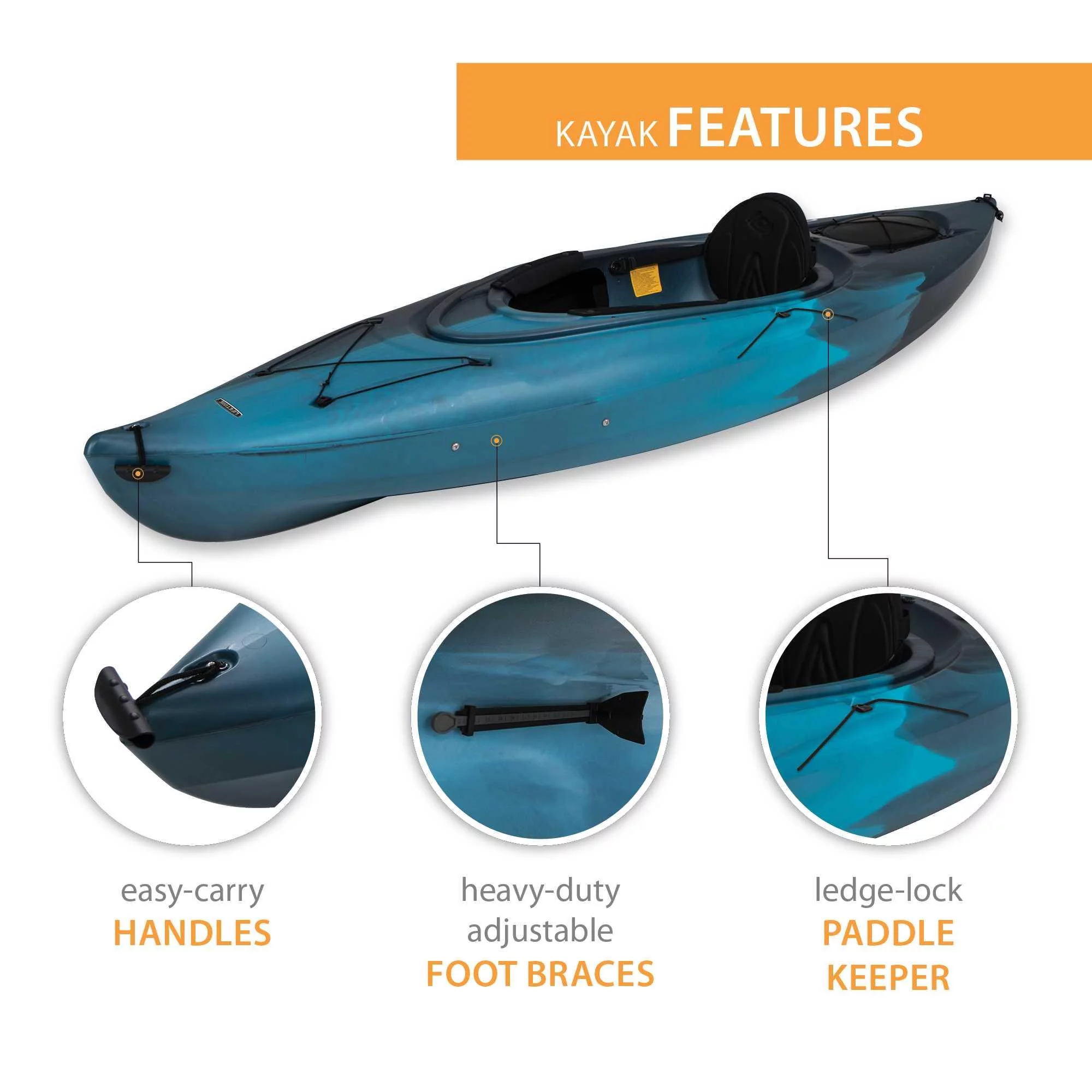 Lifetime Guster 10 ft Sit-Inside Kayak, Lightning Fusion (90852) - Womvr